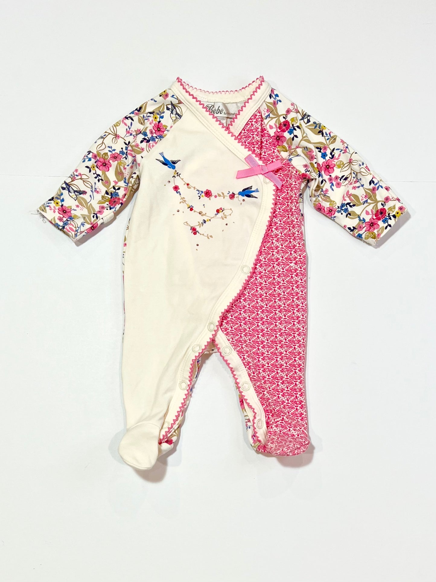 Floral birds onesie - Size 00000