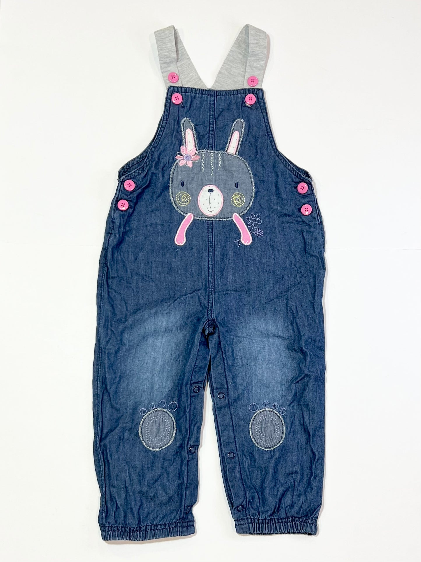 Chambray bunny overalls - Size 2
