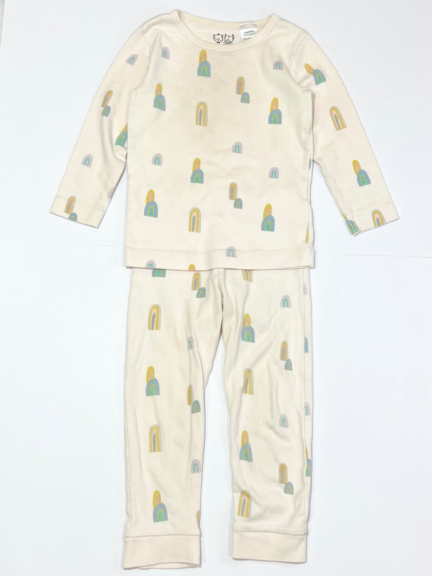 Ribbed rainbows pyjamas - Size 3