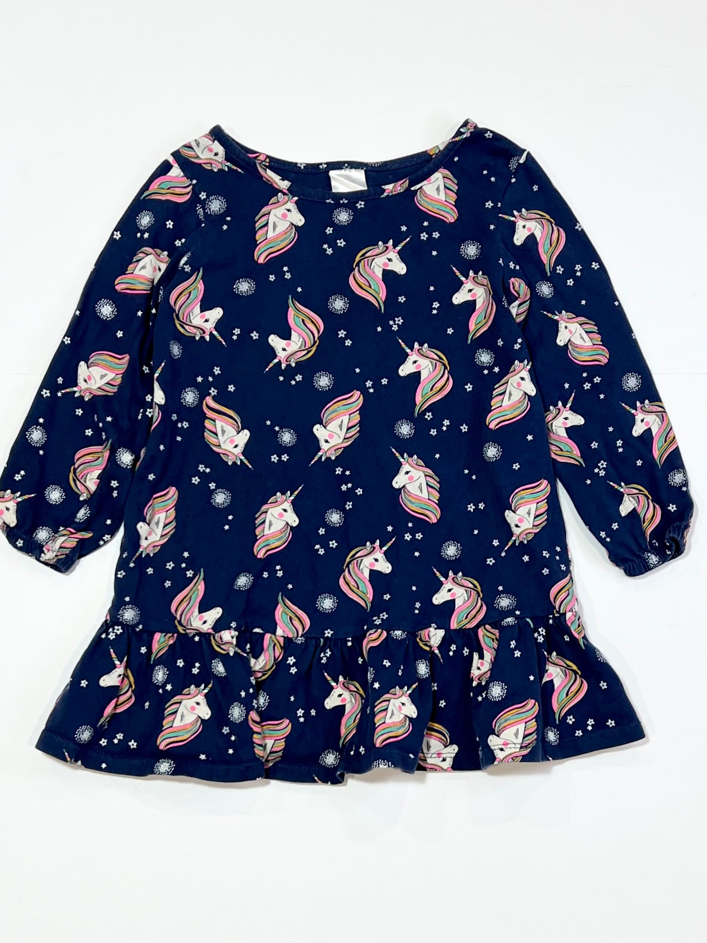 Unicorn jersey dress - Size 3