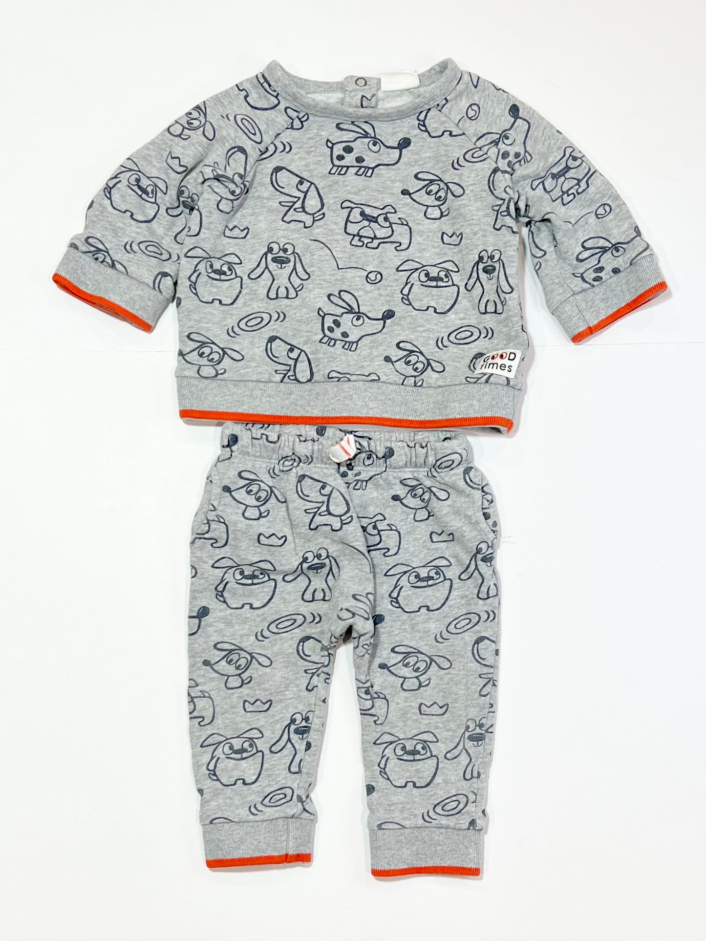 Grey puppies tracksuit - Size 0