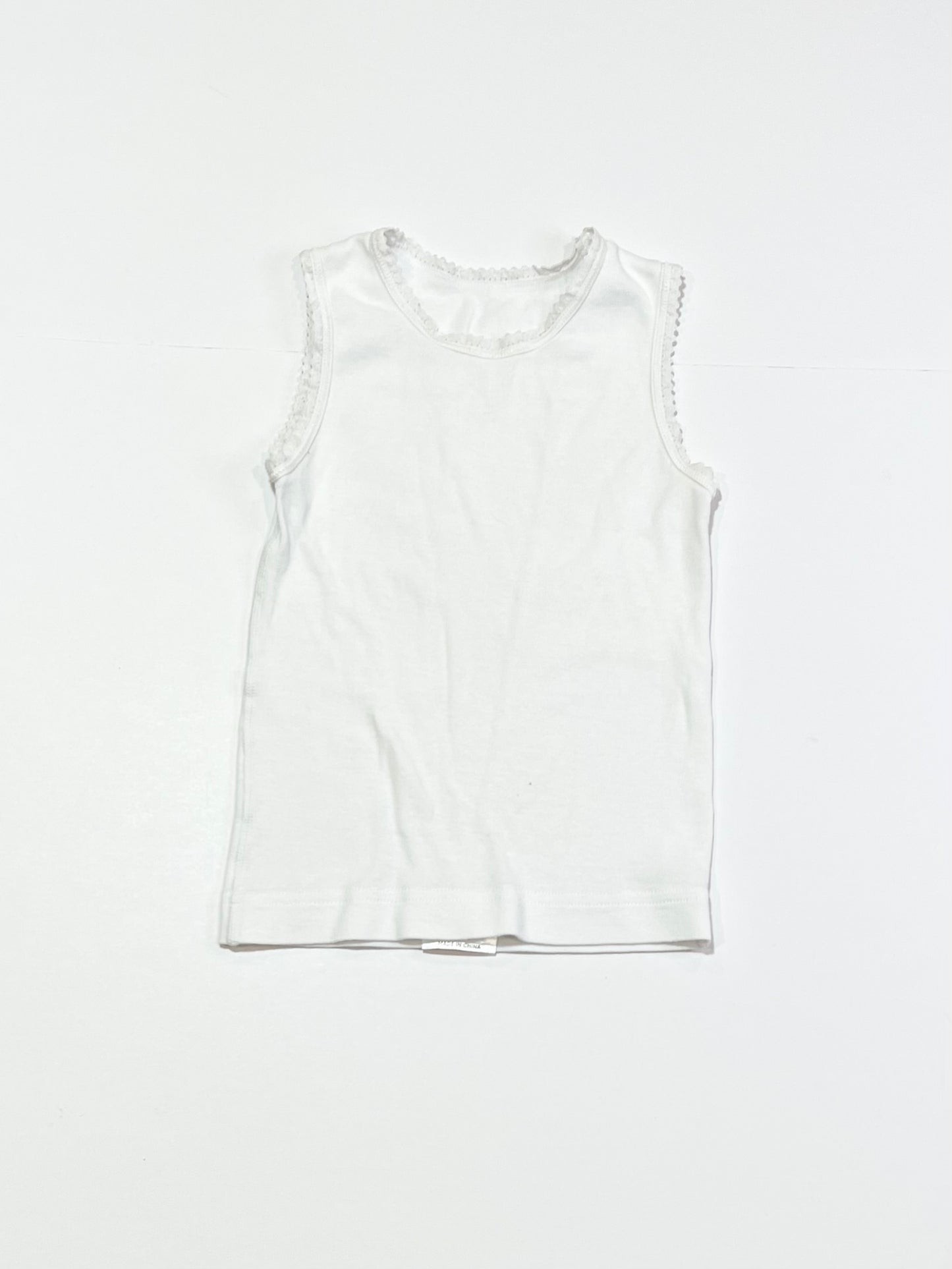 White lace trim singlet - Size 1