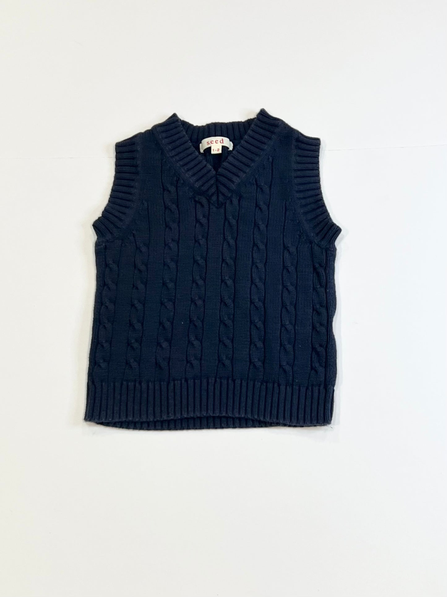 Navy knit vest - Size 1-2