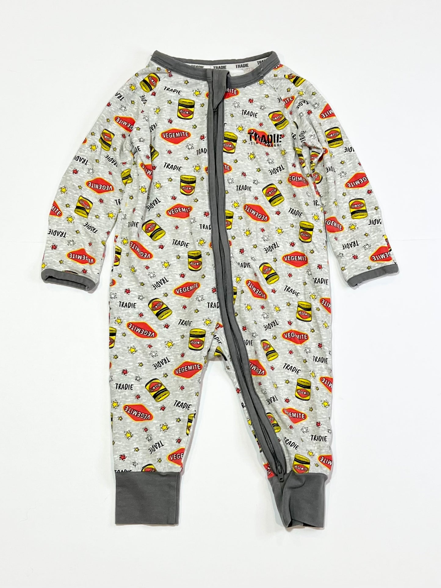 Vegemite zip onesie - Size 0