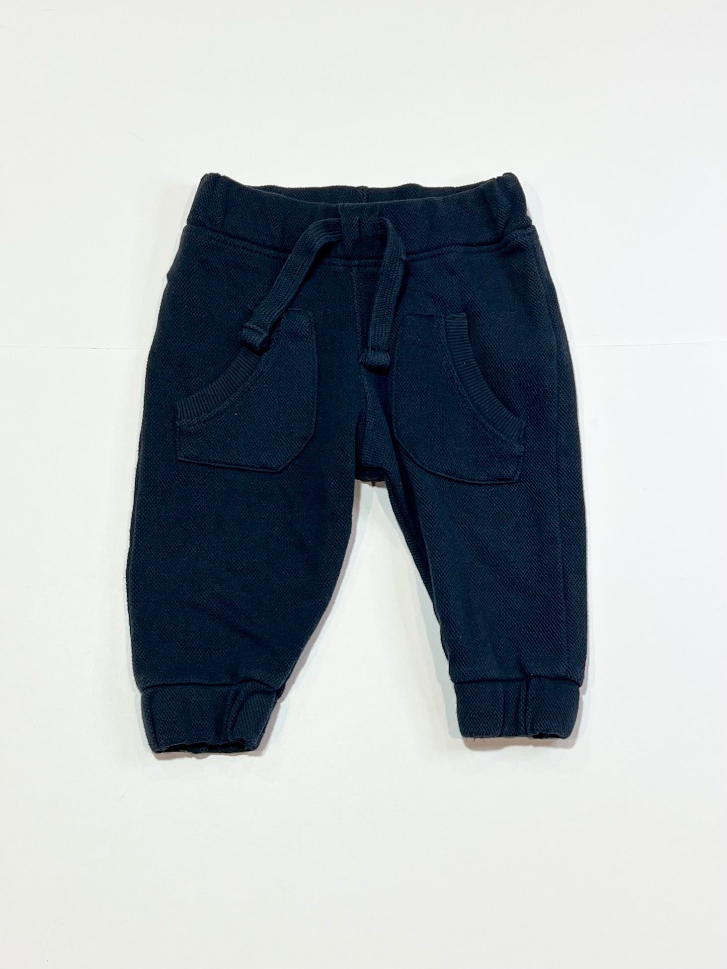 Navy waffle trackies - Size 9-12 months