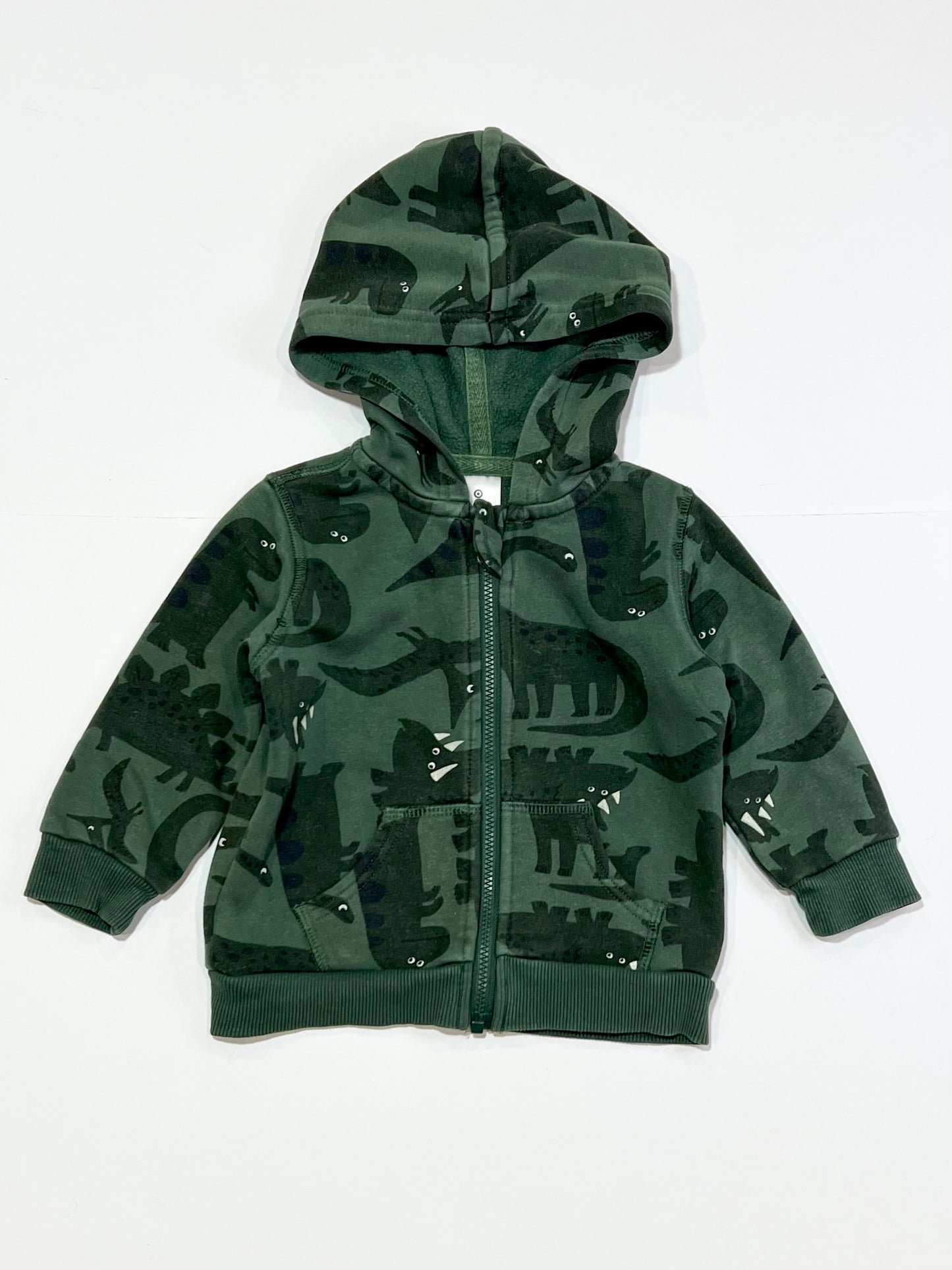 Green dino zip hoodie - Size 0
