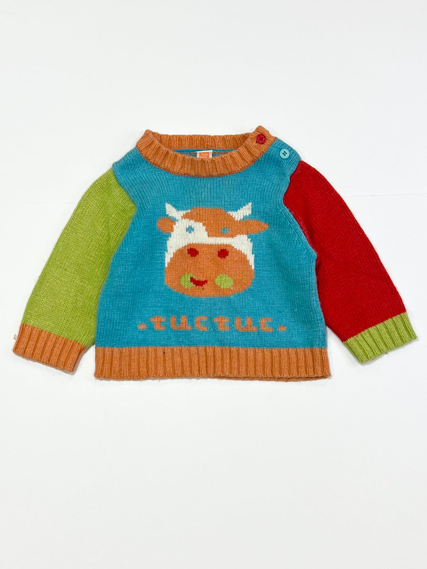 Moo cow jumper - Size 6-9 months