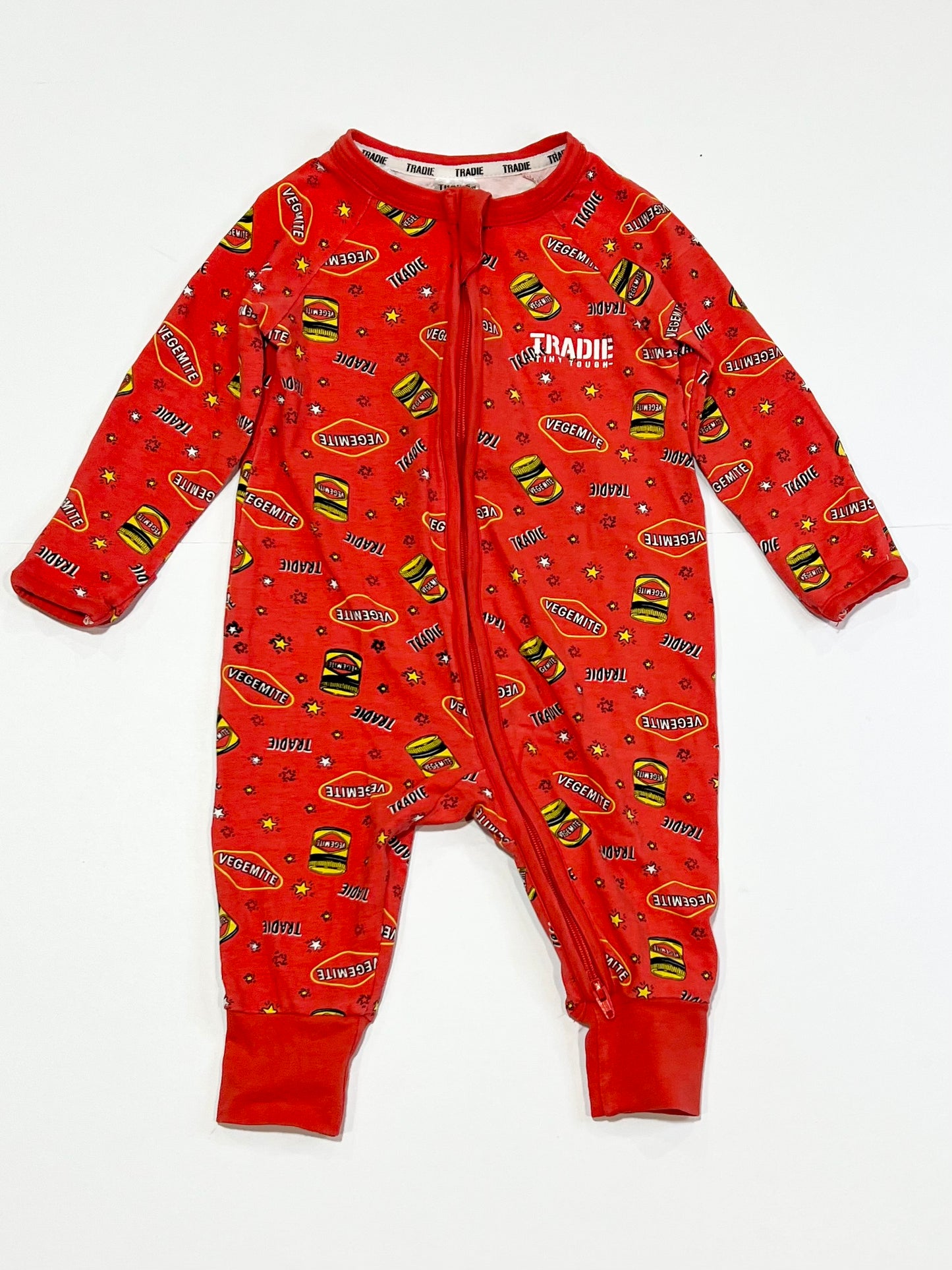 Vegemite zip onesie - Size 00