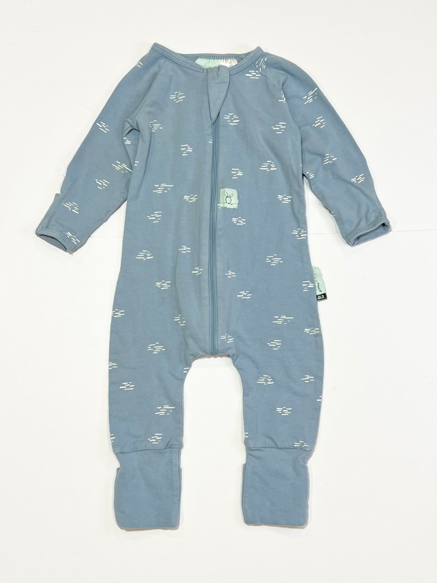 Blue 0.2 tog zip onesie - Size 00