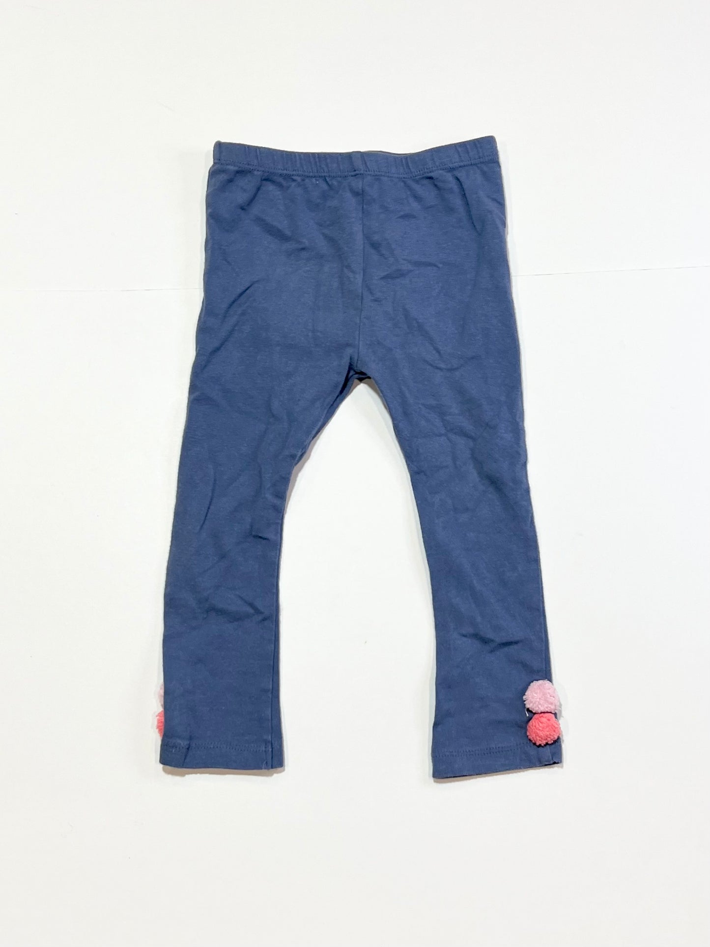 Blue pompom leggings - Size 1