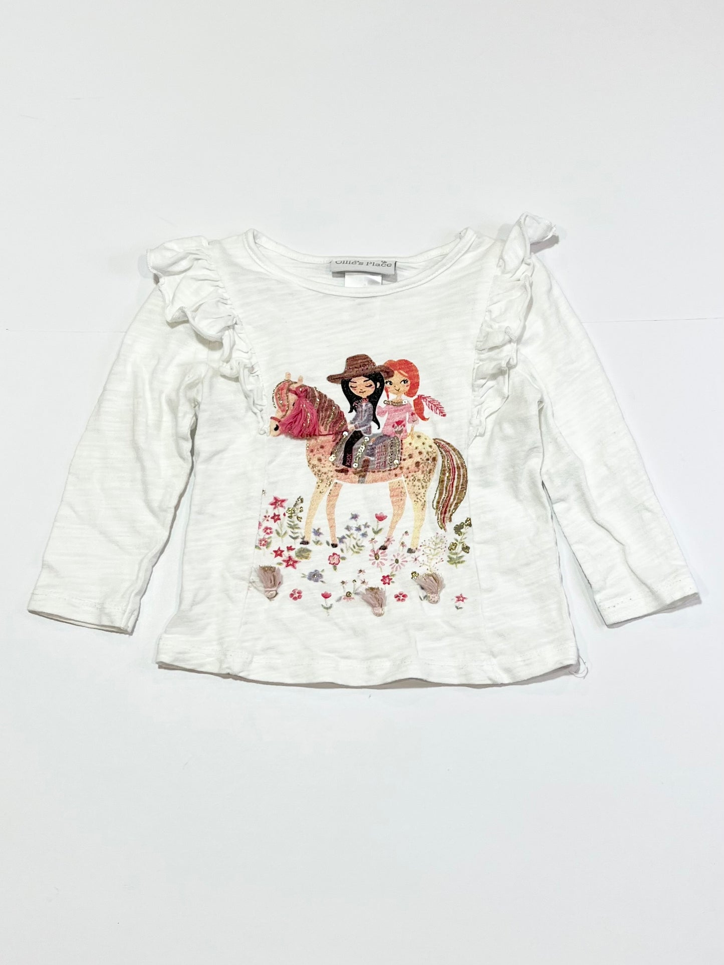 White horse riding top - Size 1