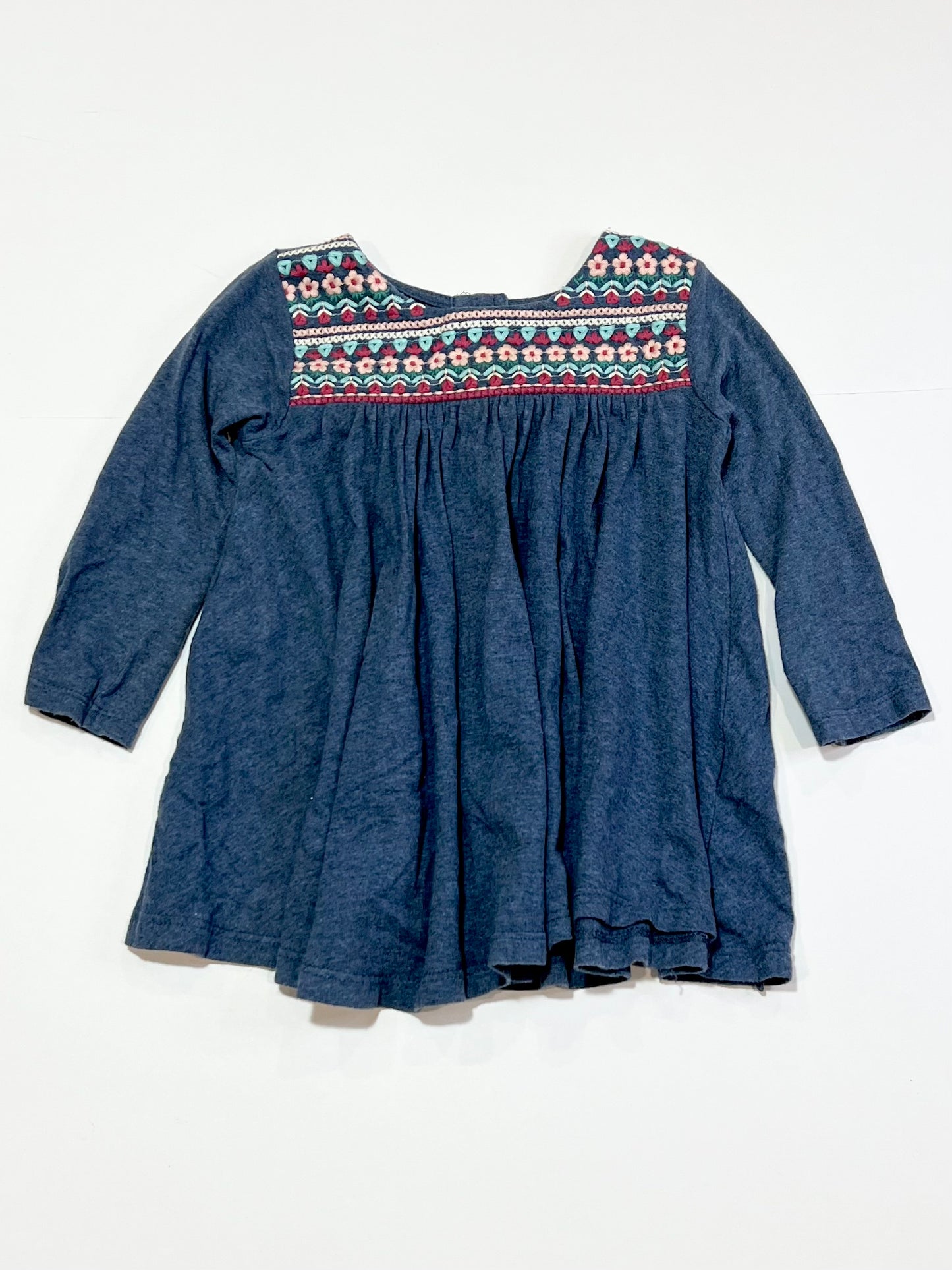 Blue embroidered jersey top - Size 1