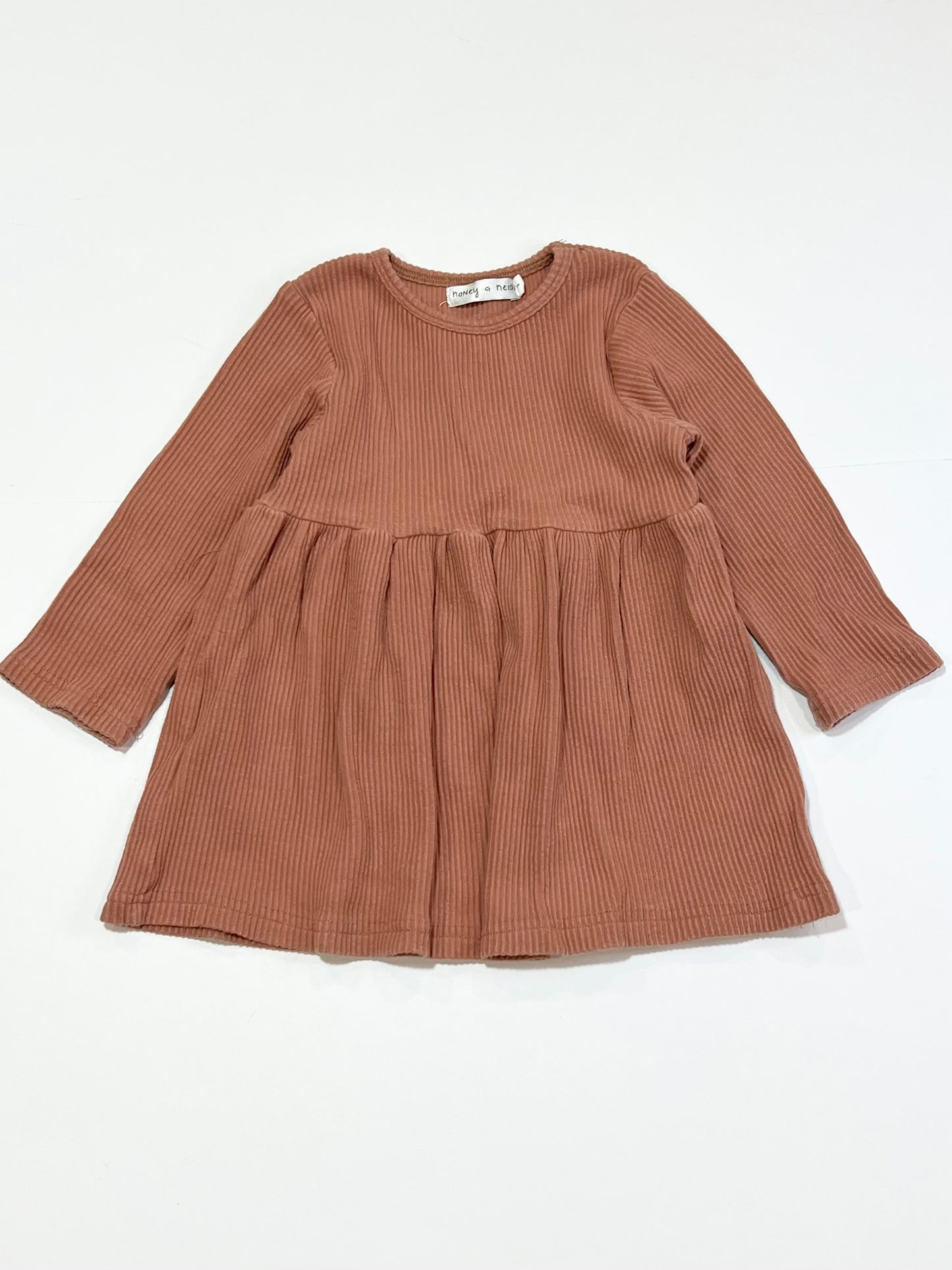 Brown ribbed dress - Size 1