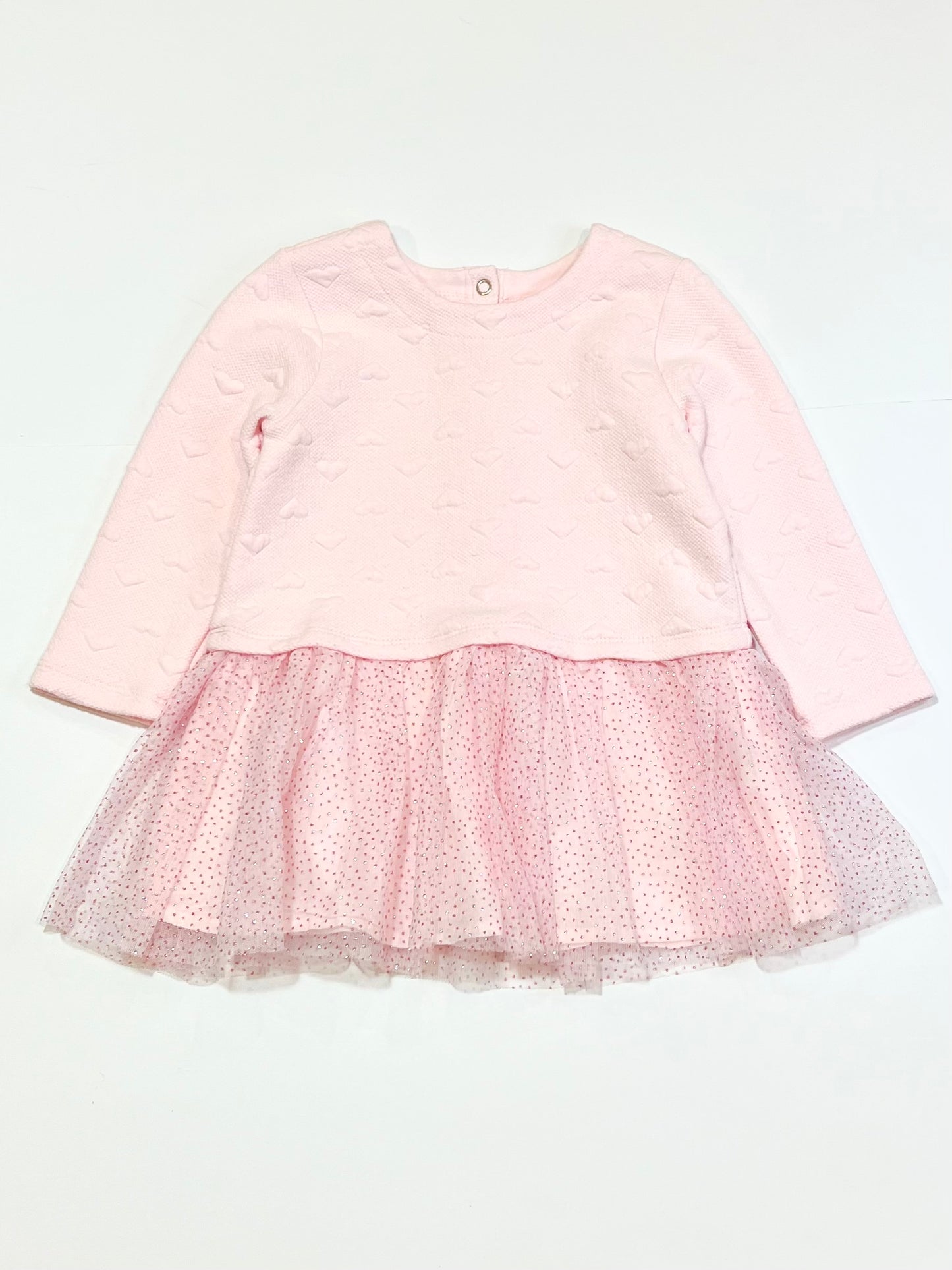 Pink hearts tulle dress - Size 1