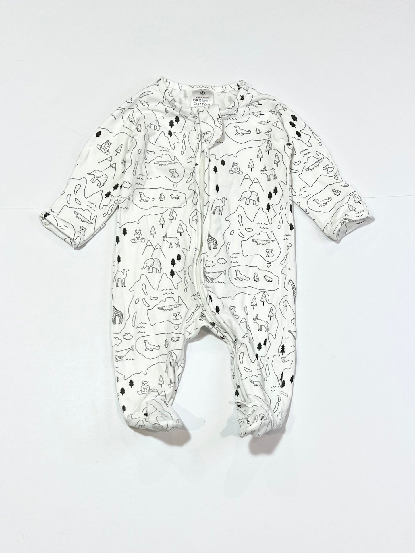 World map zip onesie - Size 0000