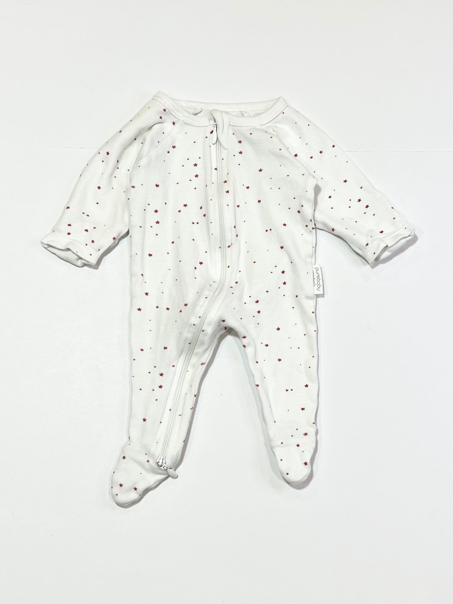Red stars zip onesie - Size 0000
