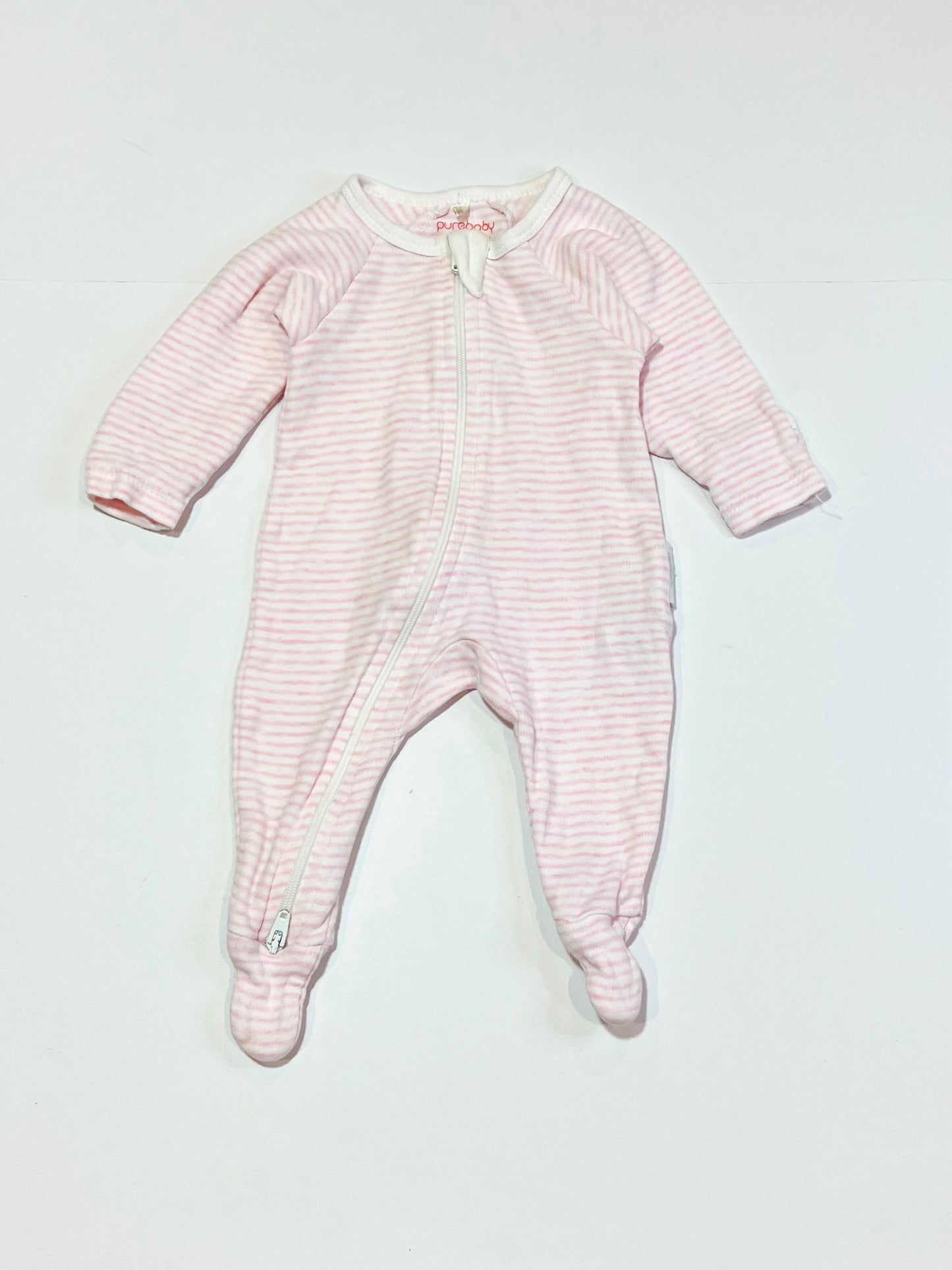 Striped zip onesie - Size 0000