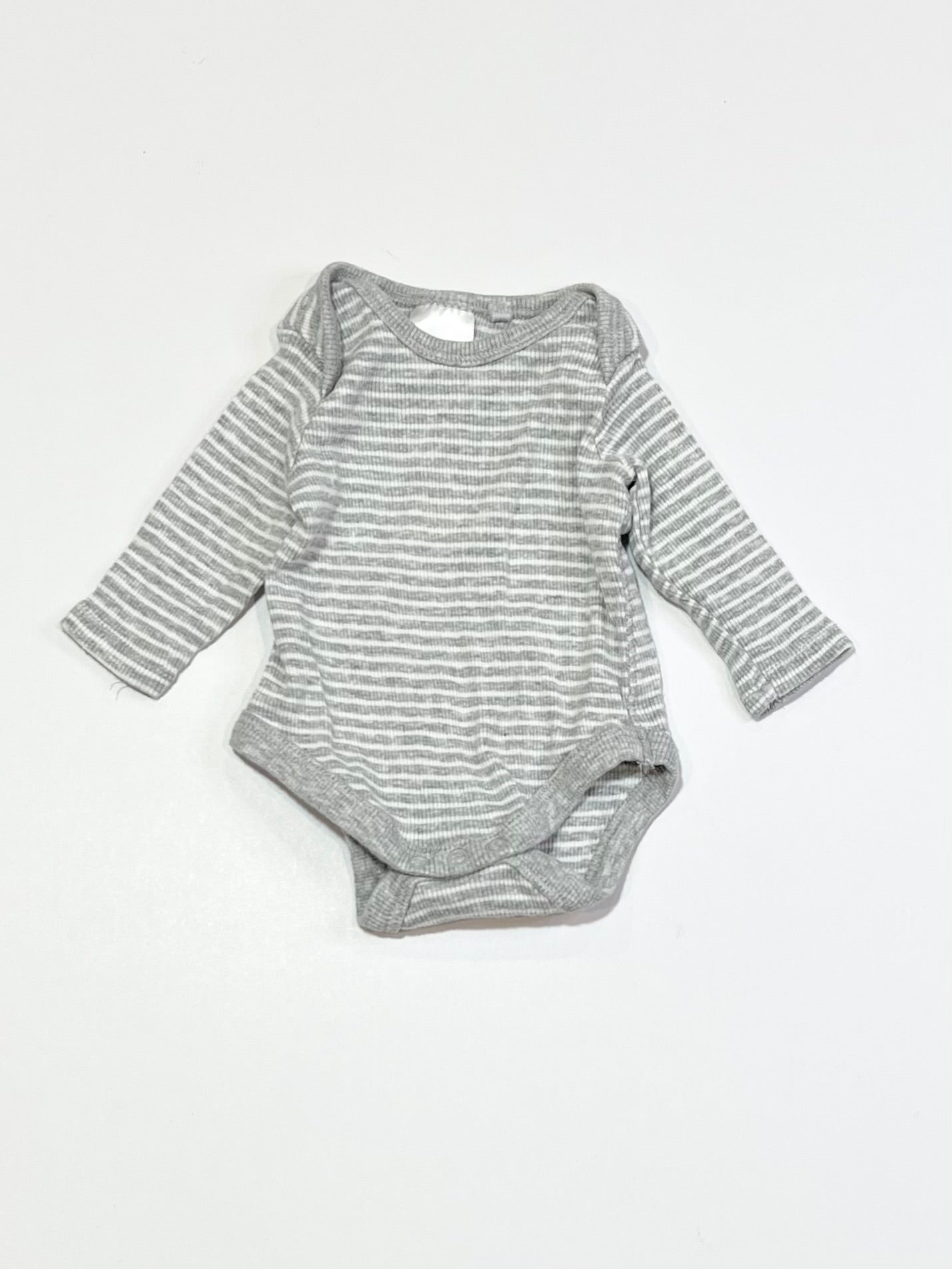Grey ribbed bodysuit - Size 00000