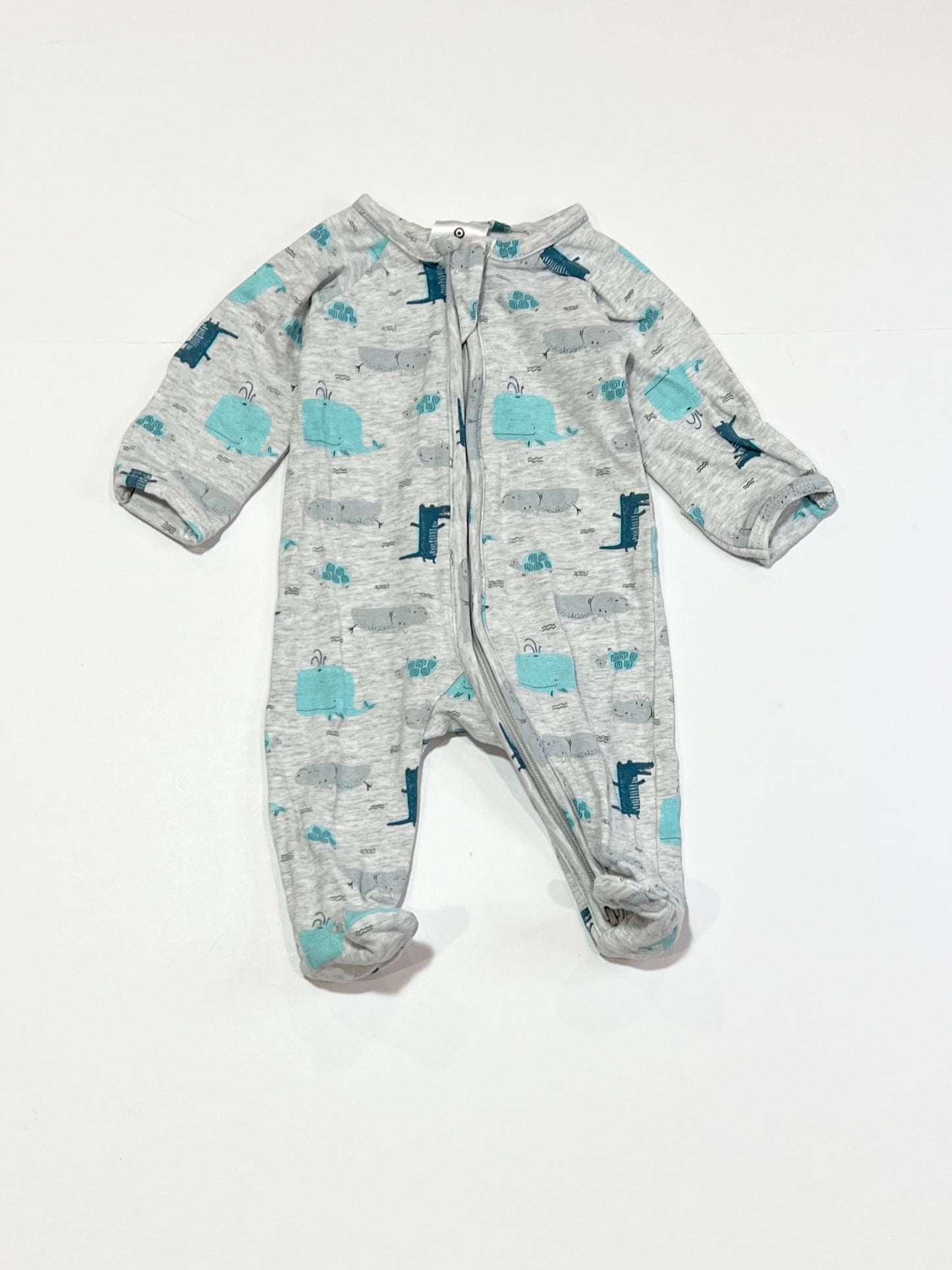 Hippos zip onesie - Size 00000