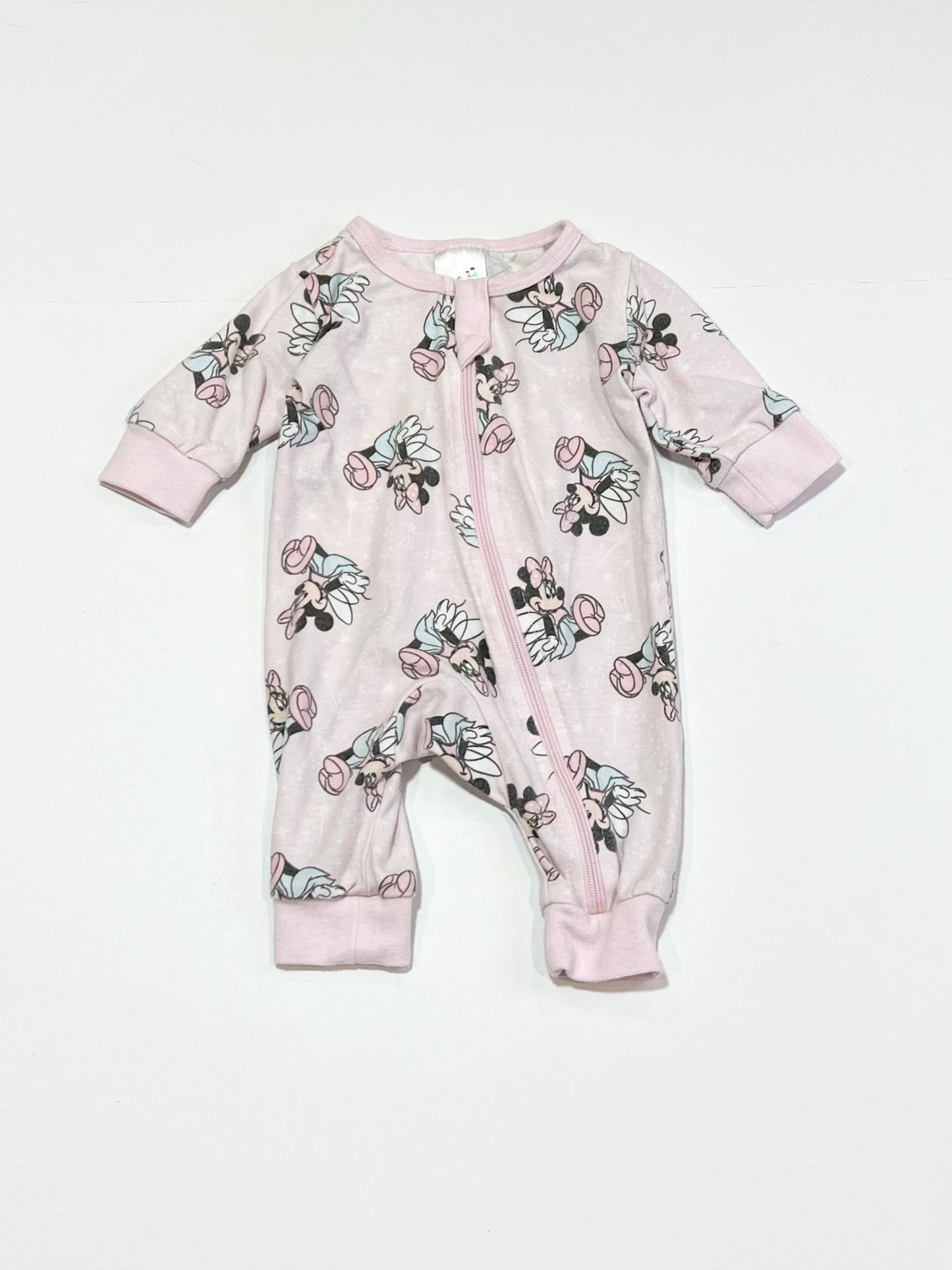 Minnie Mouse zip onesie - Size 00000