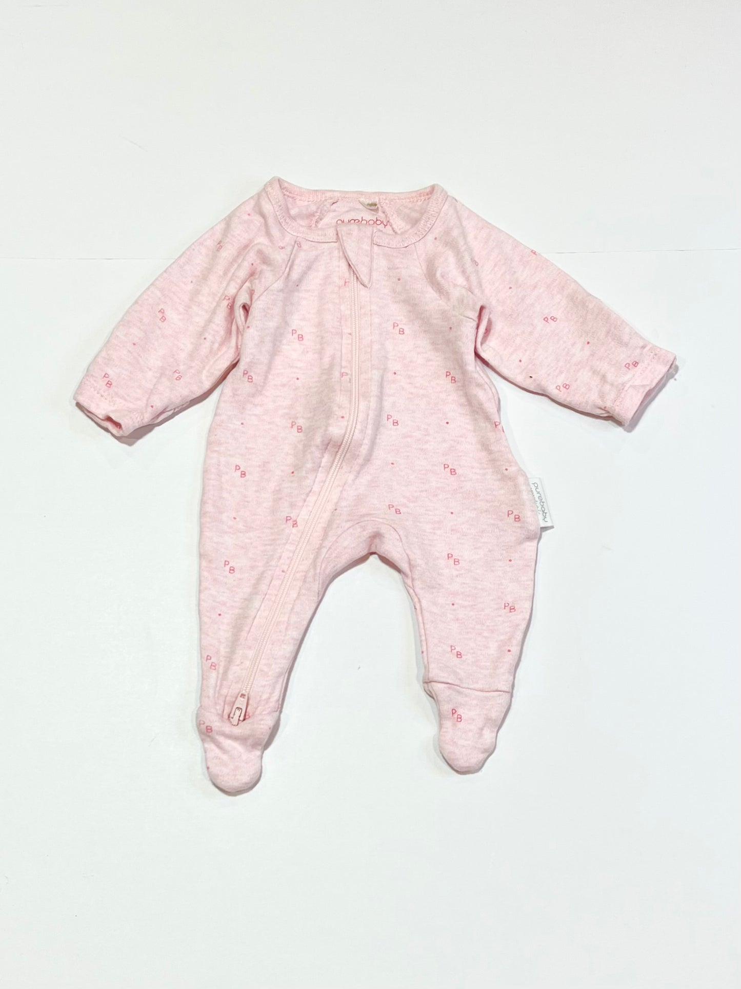 Pink zip onesie - Size 00000