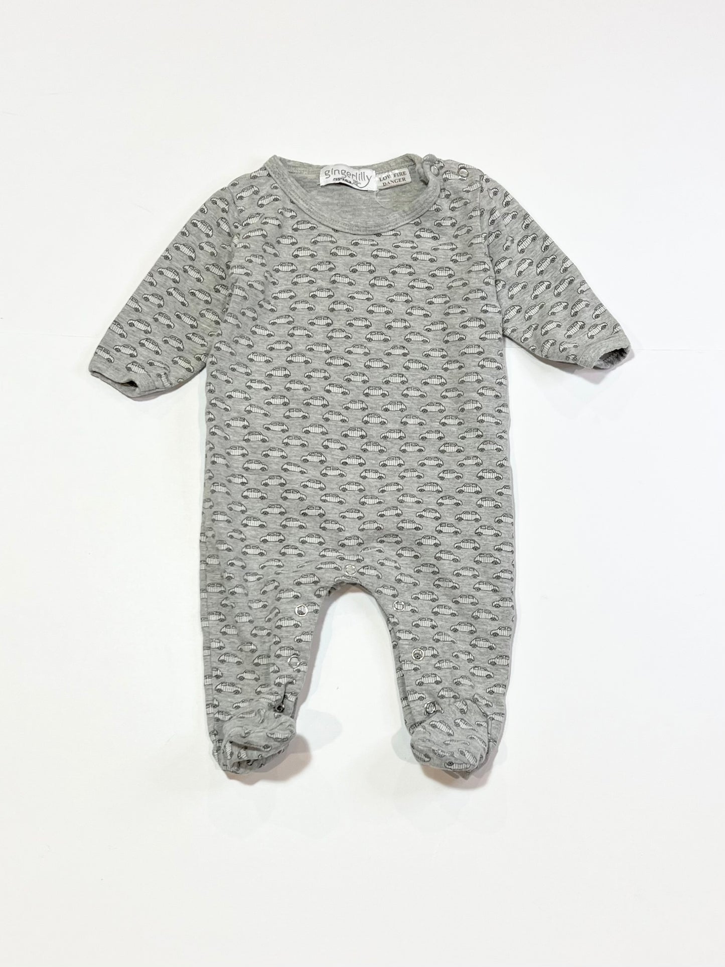 Grey cars onesie - Size 000