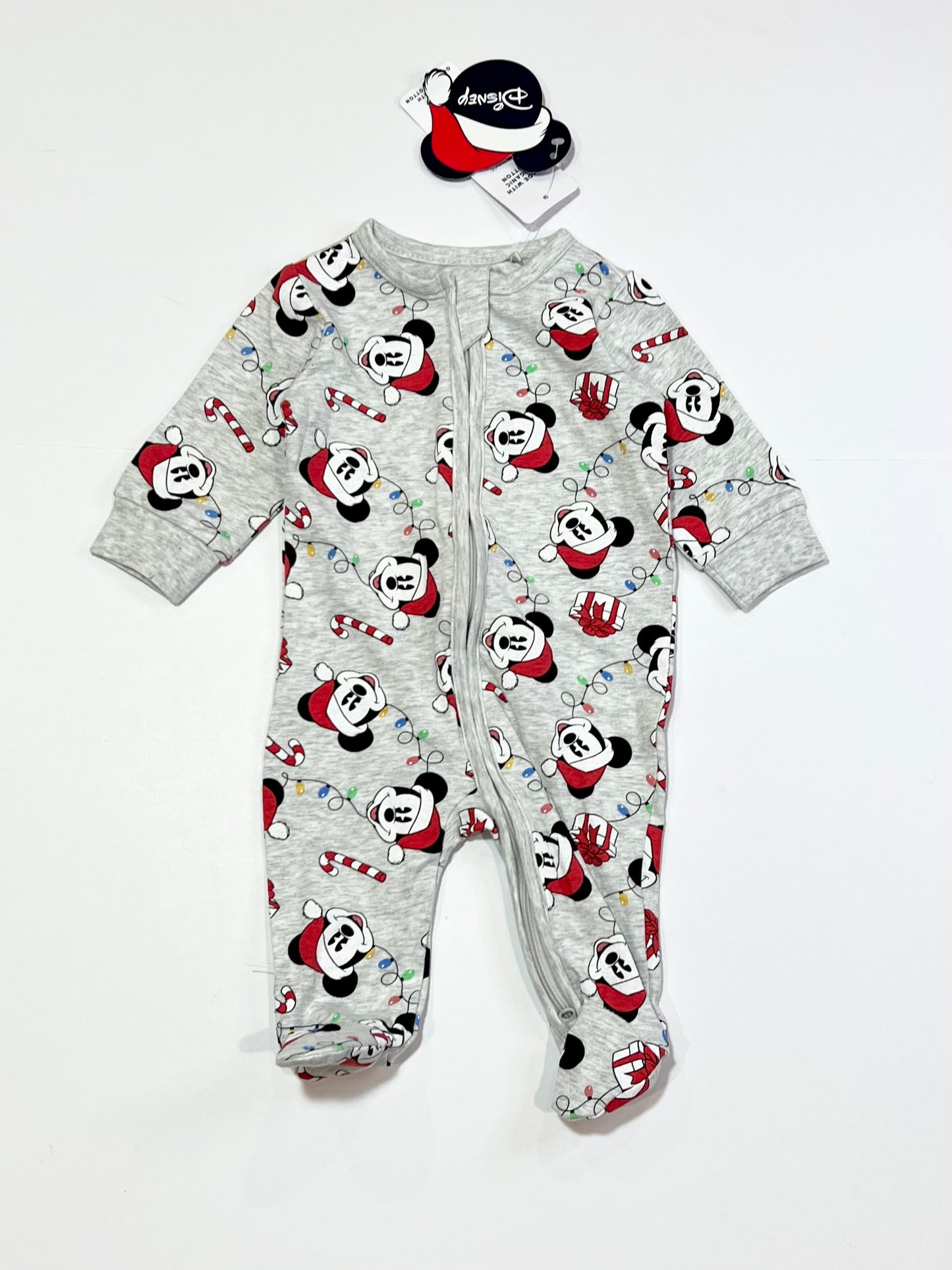 Christmas Mickey zip onesie brand new - Size 000