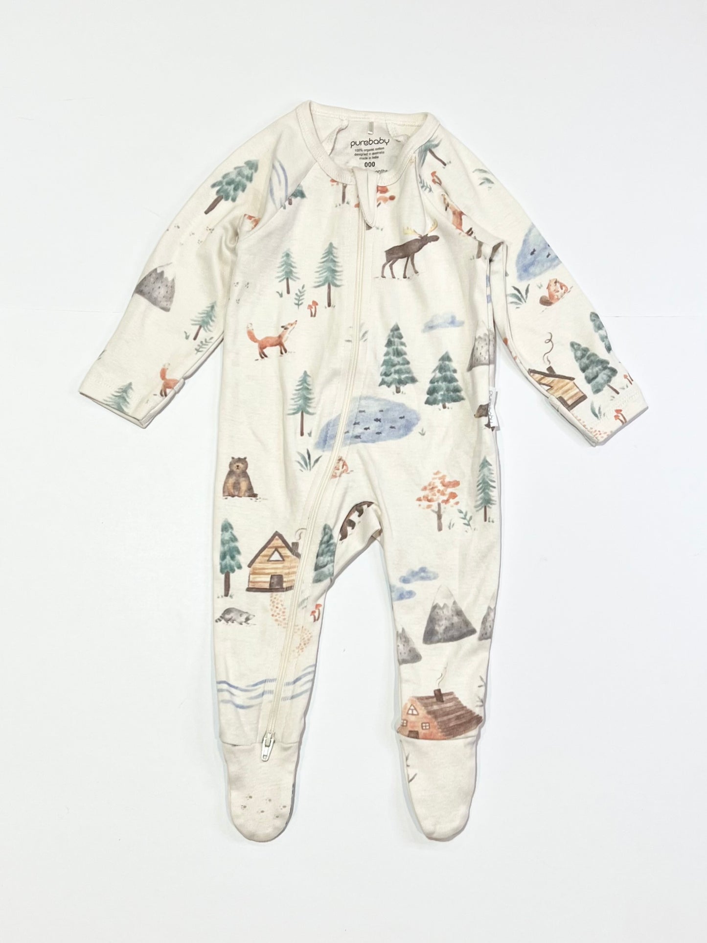 Woodlands zip onesie - Size 000