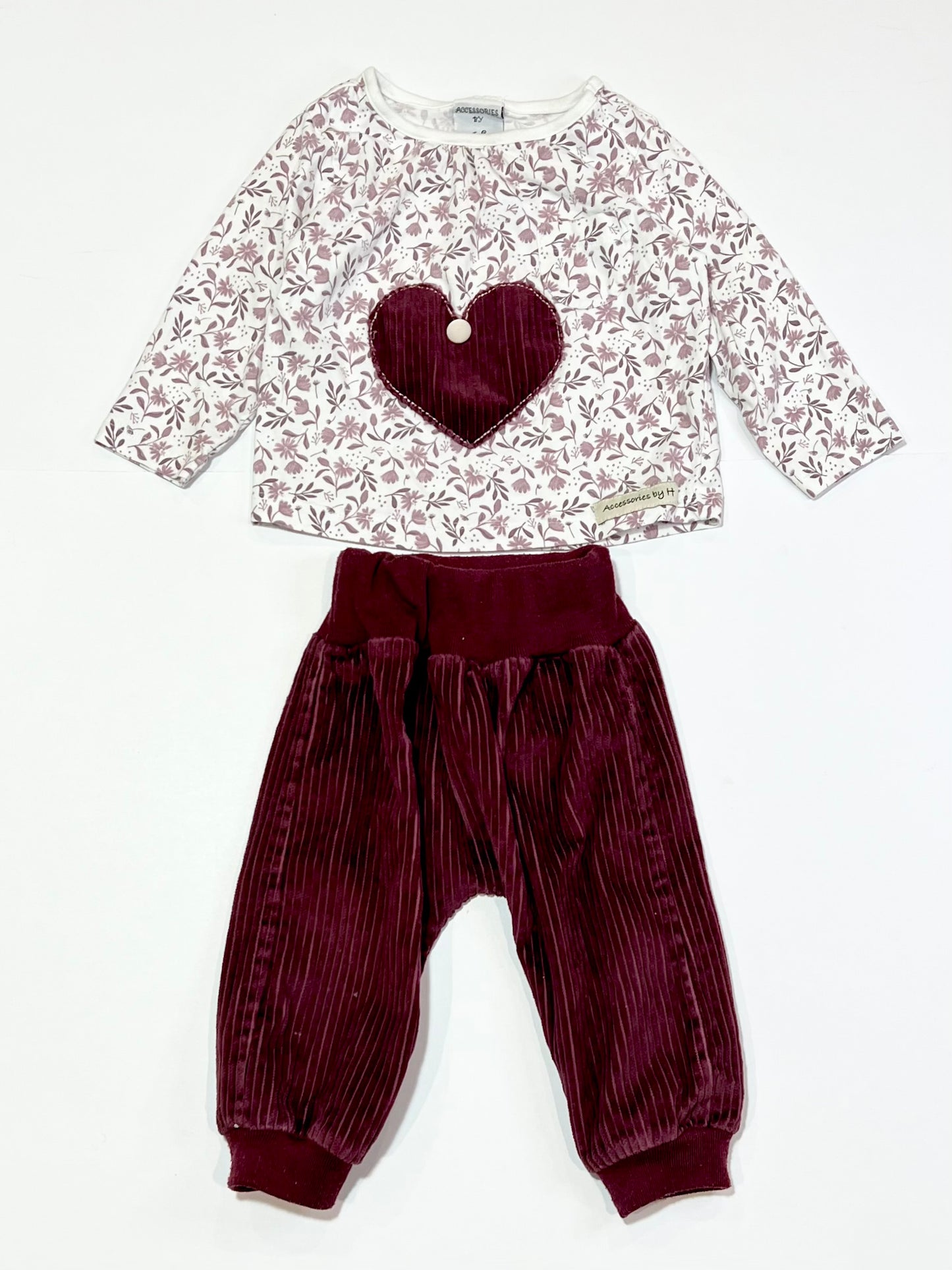 Floral corduroy set - Size 0