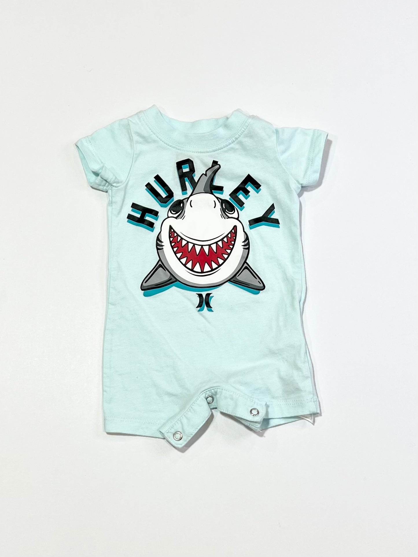 Blue shark romper - Size 0000