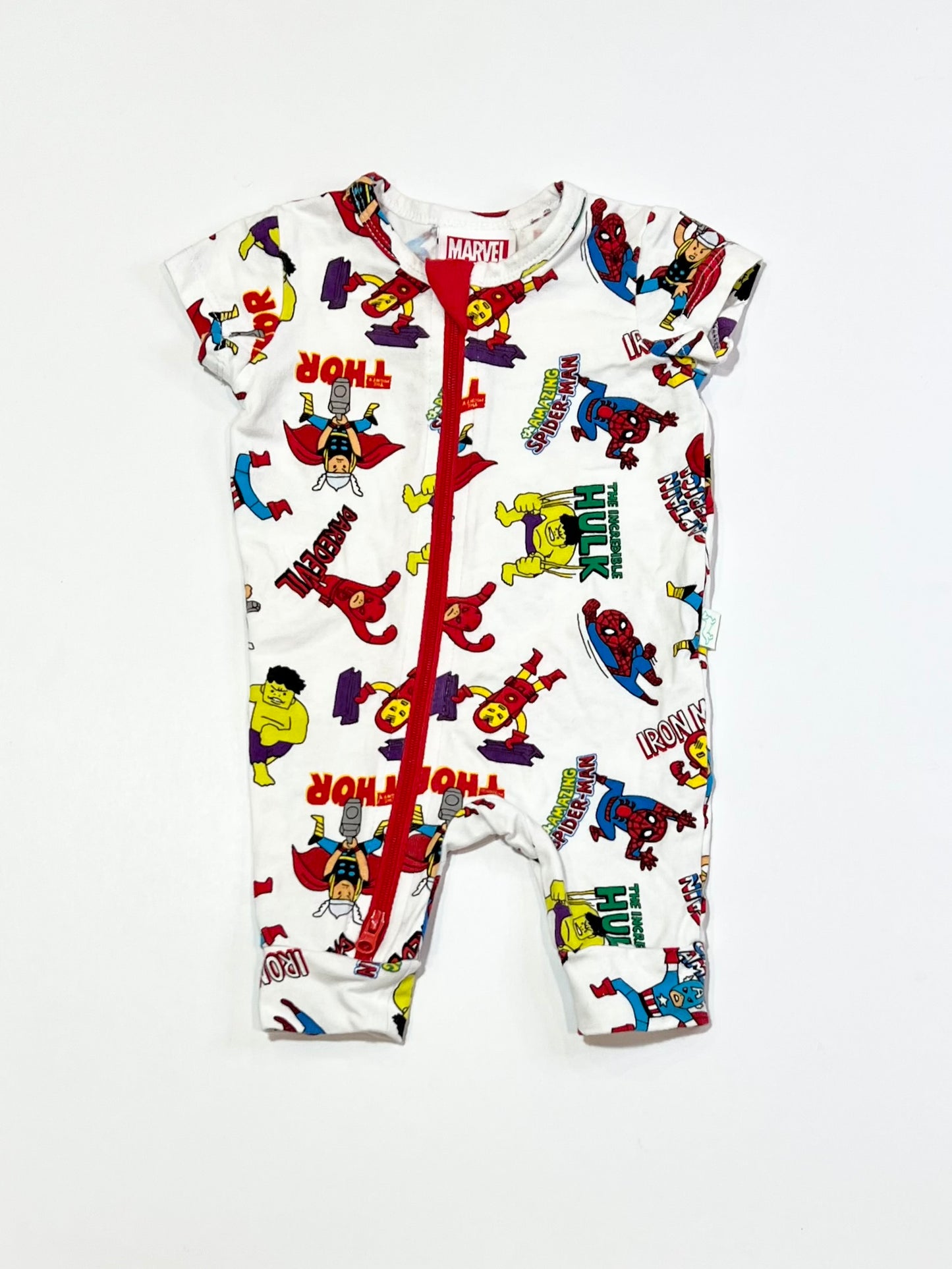 Marvel zip romper - Size 0000