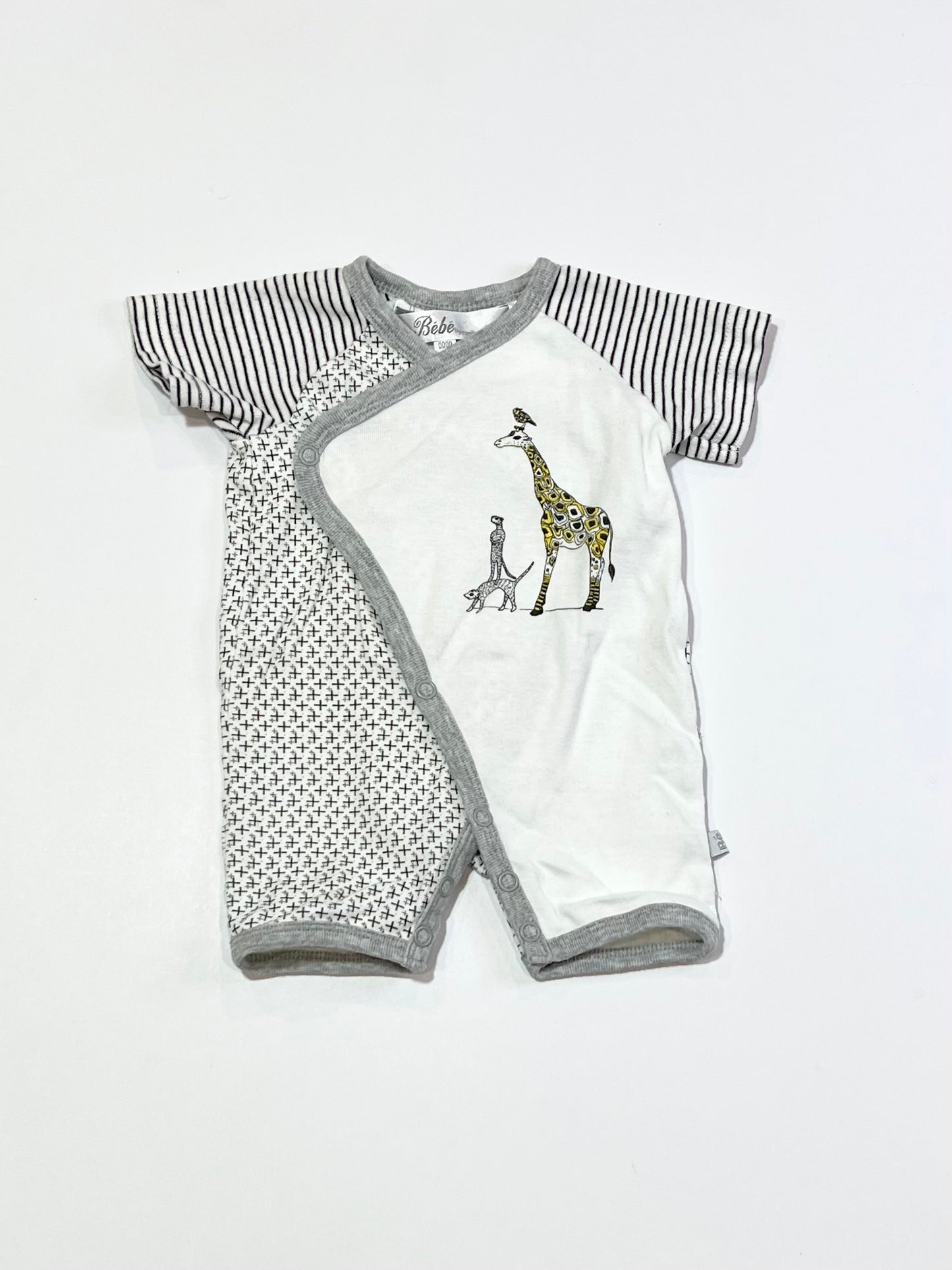 Grey animals romper - Size 0000