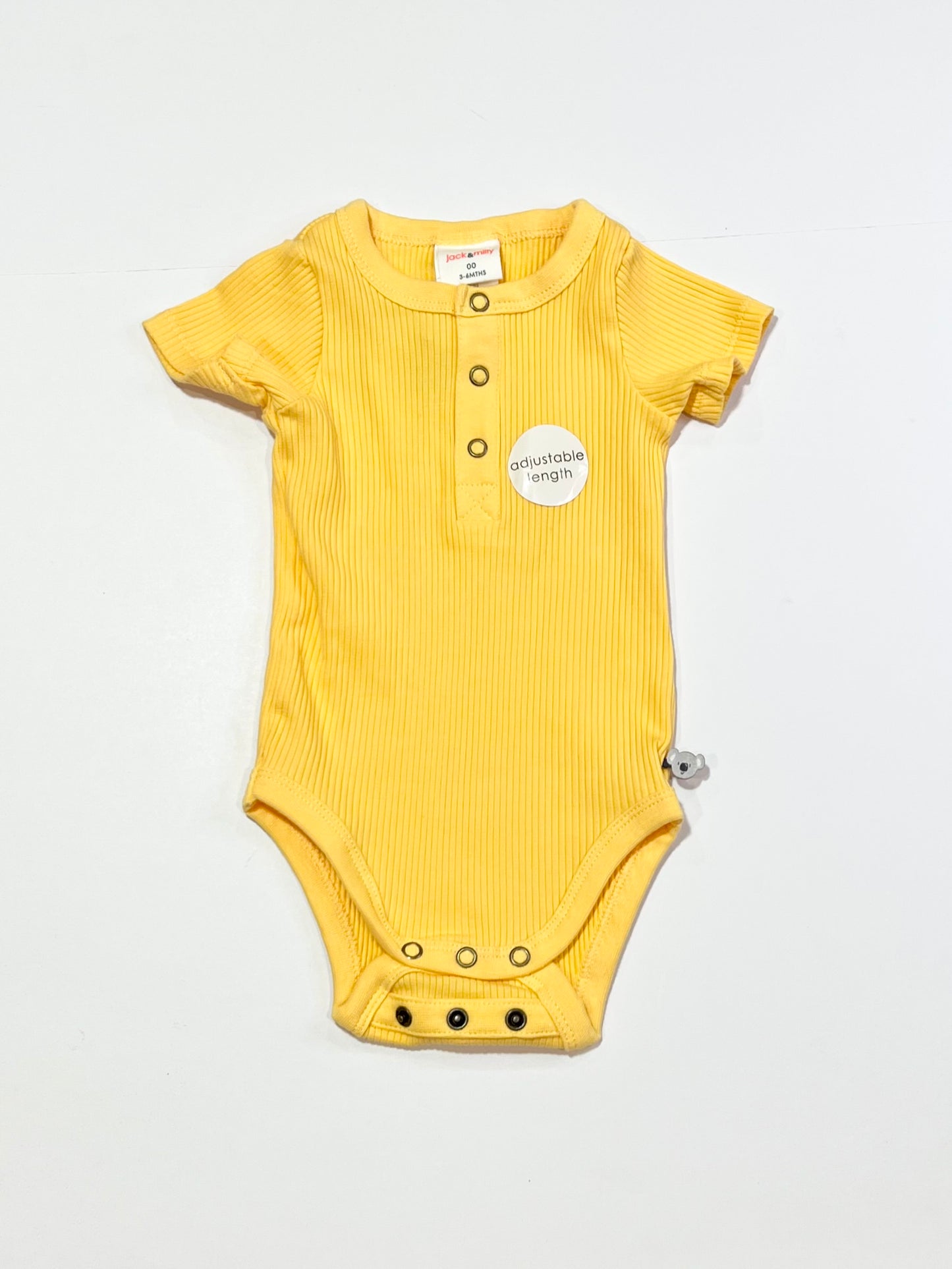 Yellow ribbed bodysuit brand new - Size 00