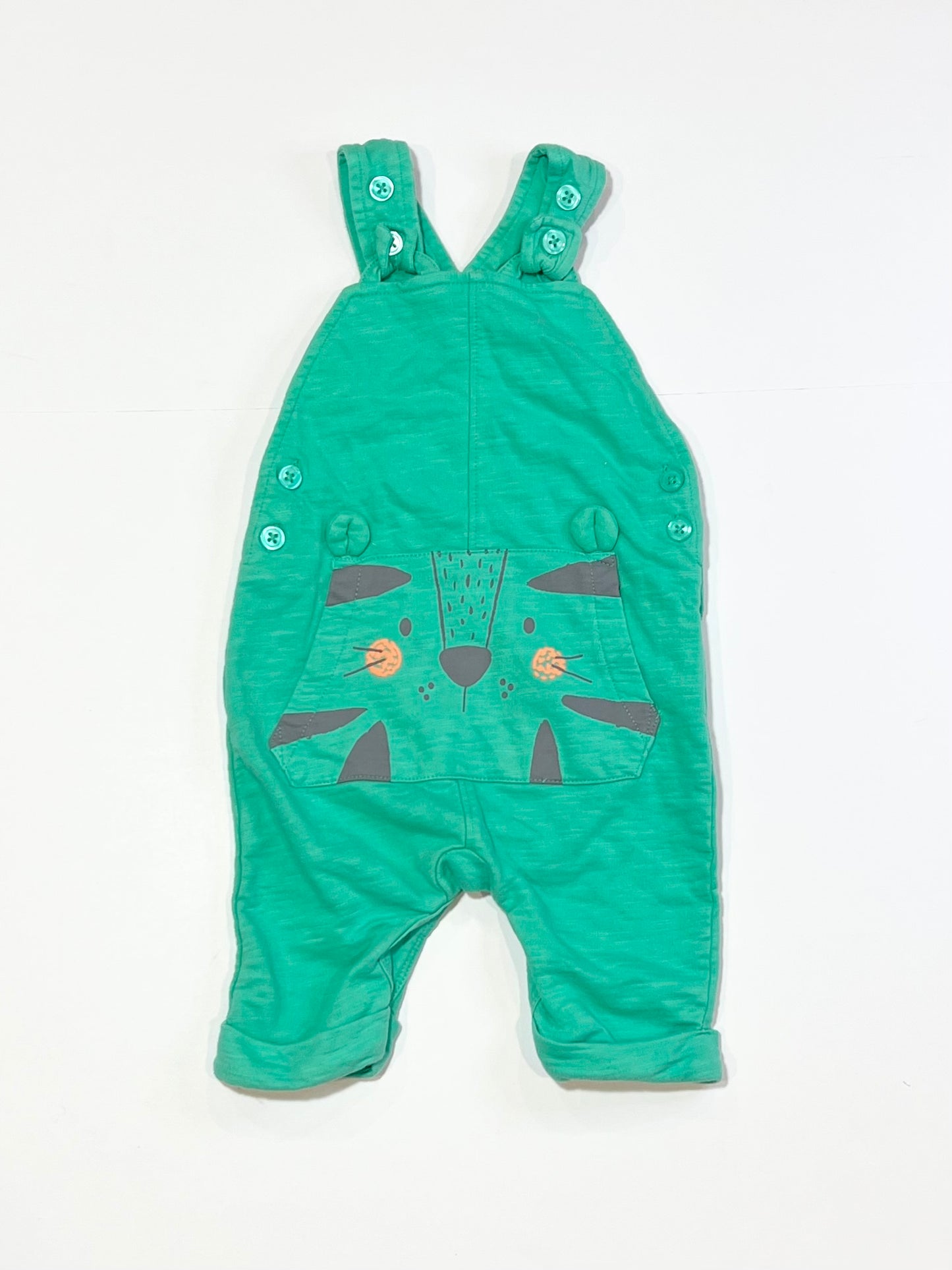 Green tiger overalls - Size 9-12 months