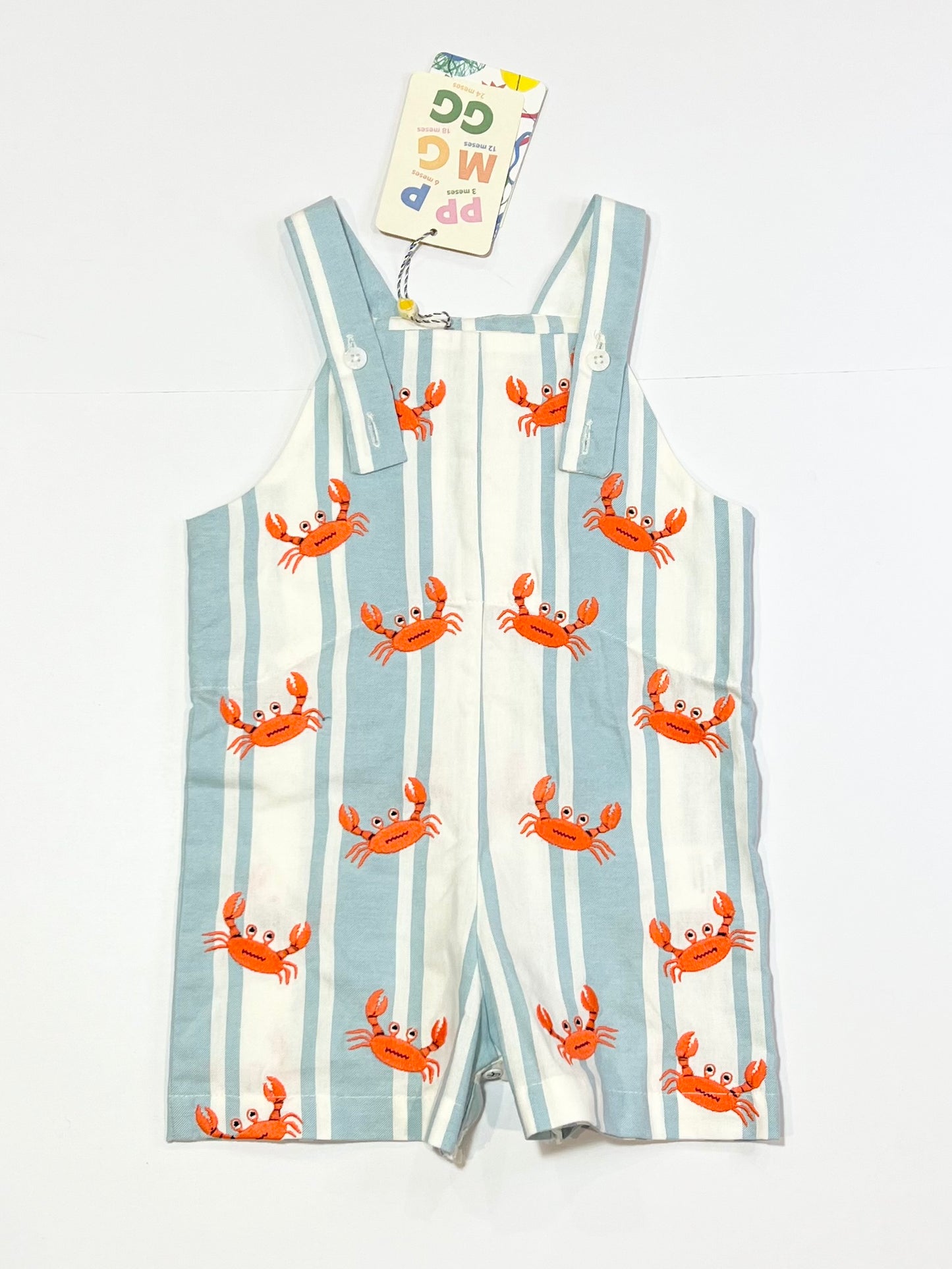 Striped crab overalls brand new - Size 0