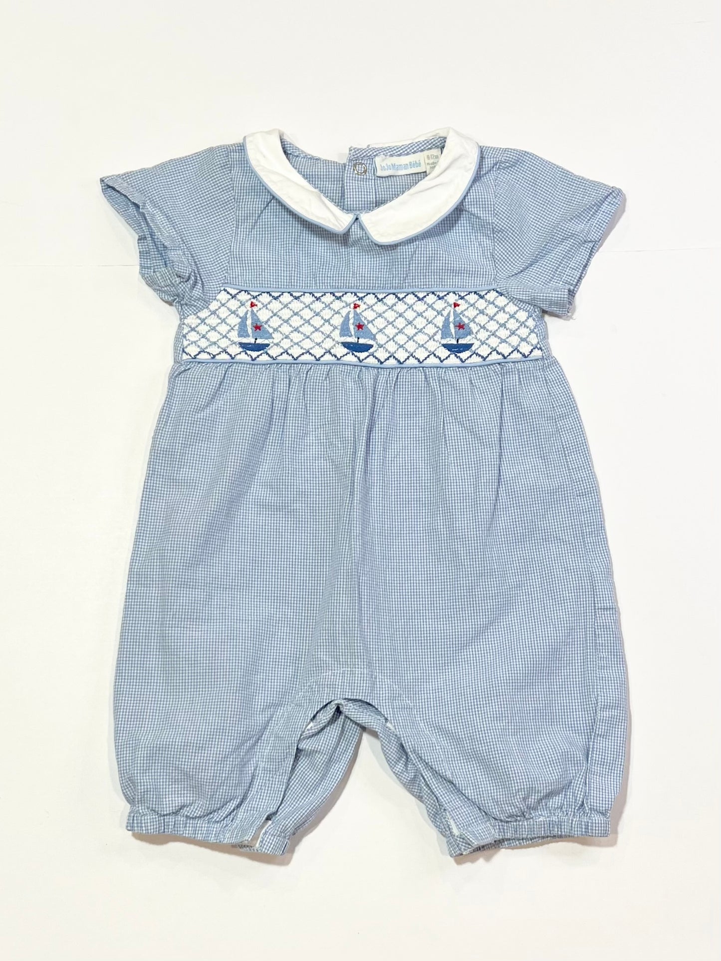 Smocked sailboat romper - Size 0