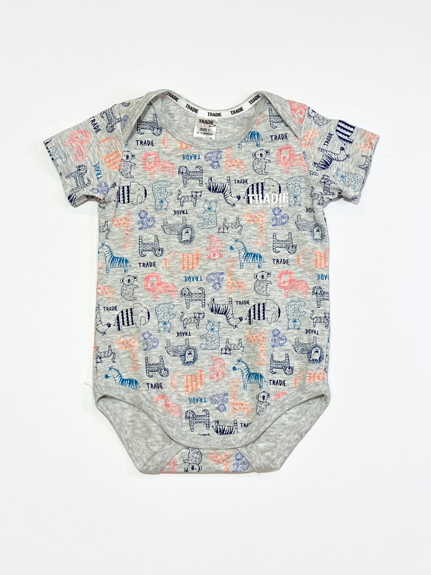 Grey animals bodysuit - Size 1