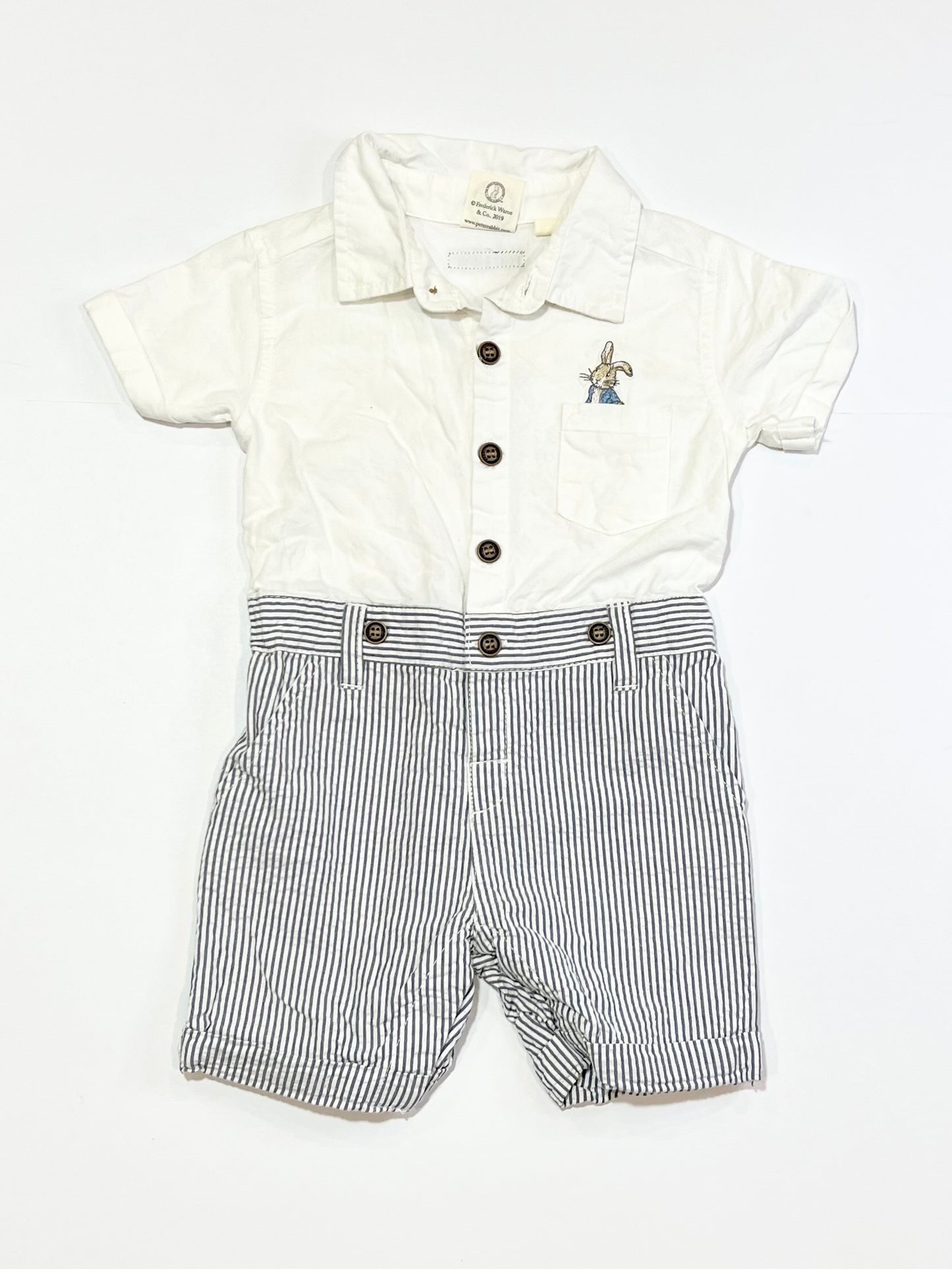 White shirt romper - Size 1