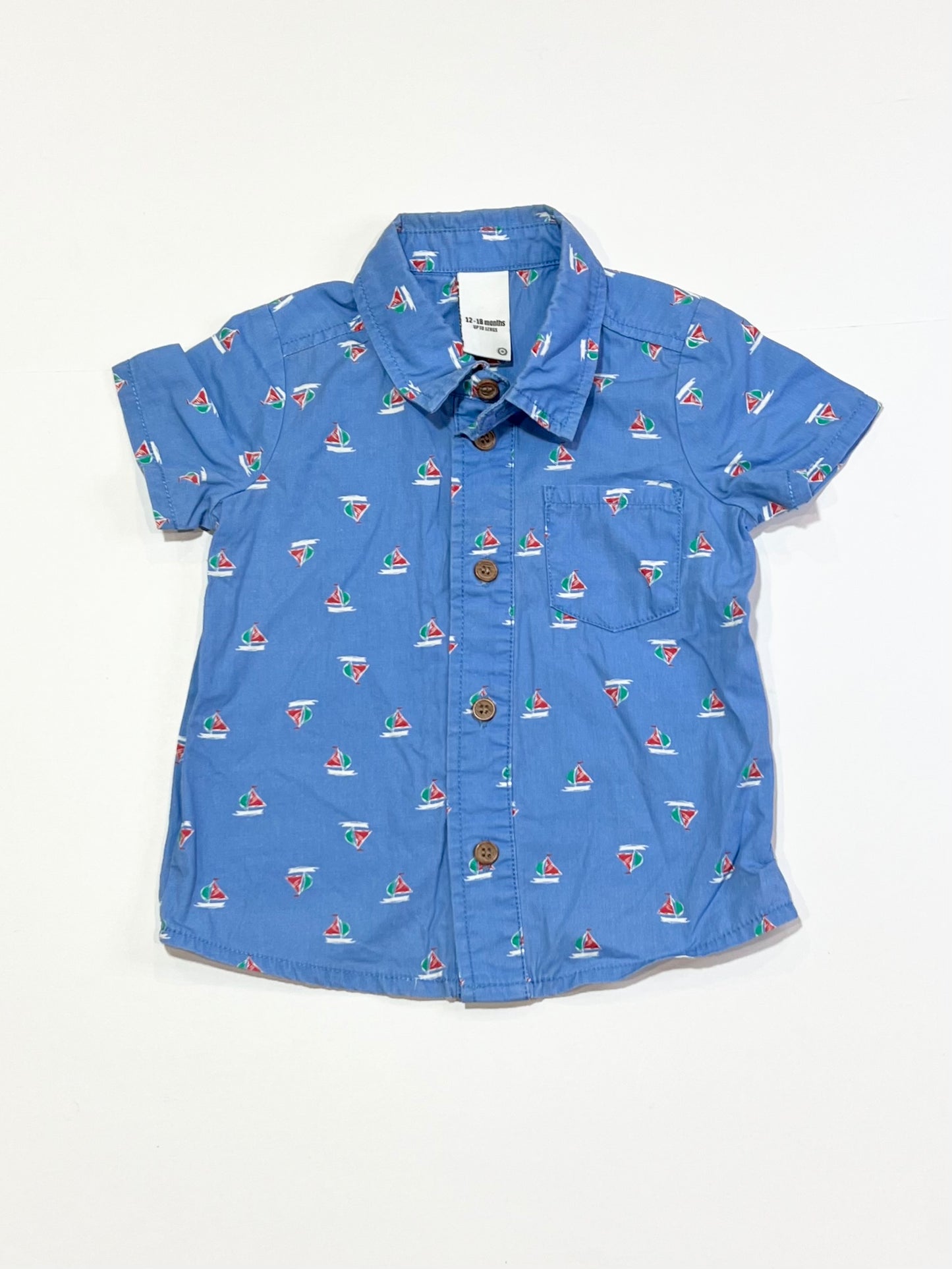 Blue sailboat shirt - Size 1
