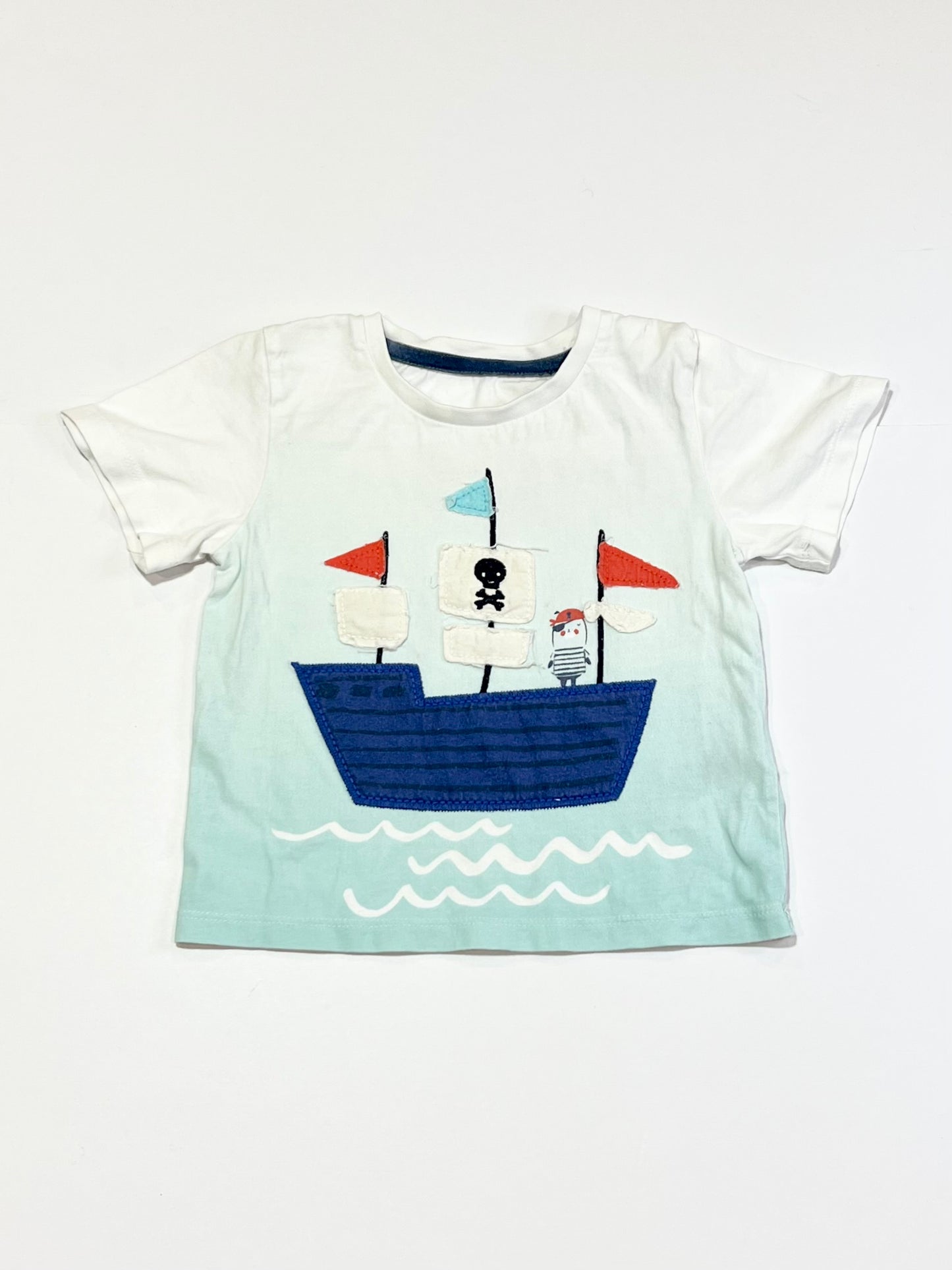 Pirate ship applique tee - Size 1