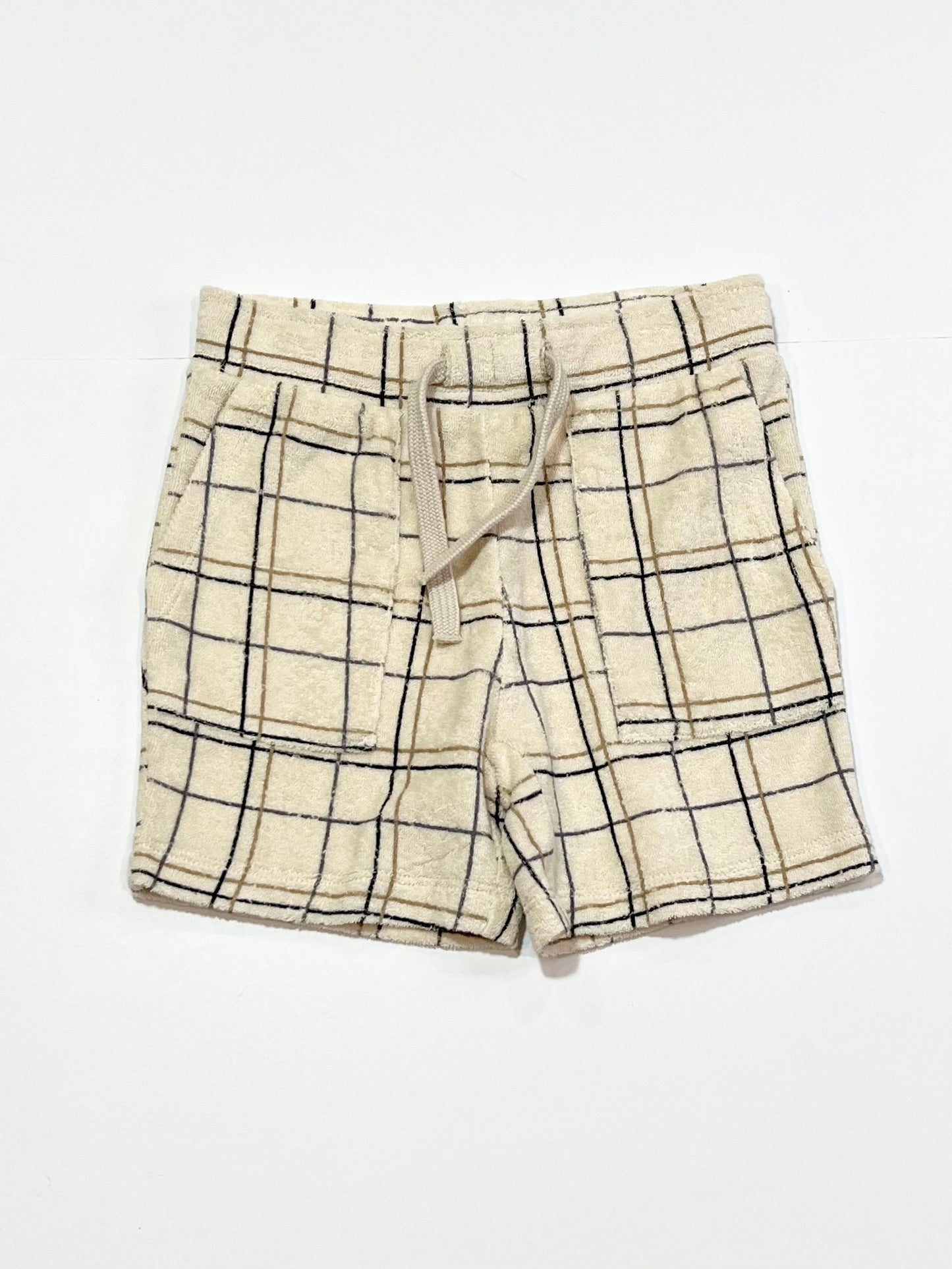 Checkered terry shorts - Size 2-3