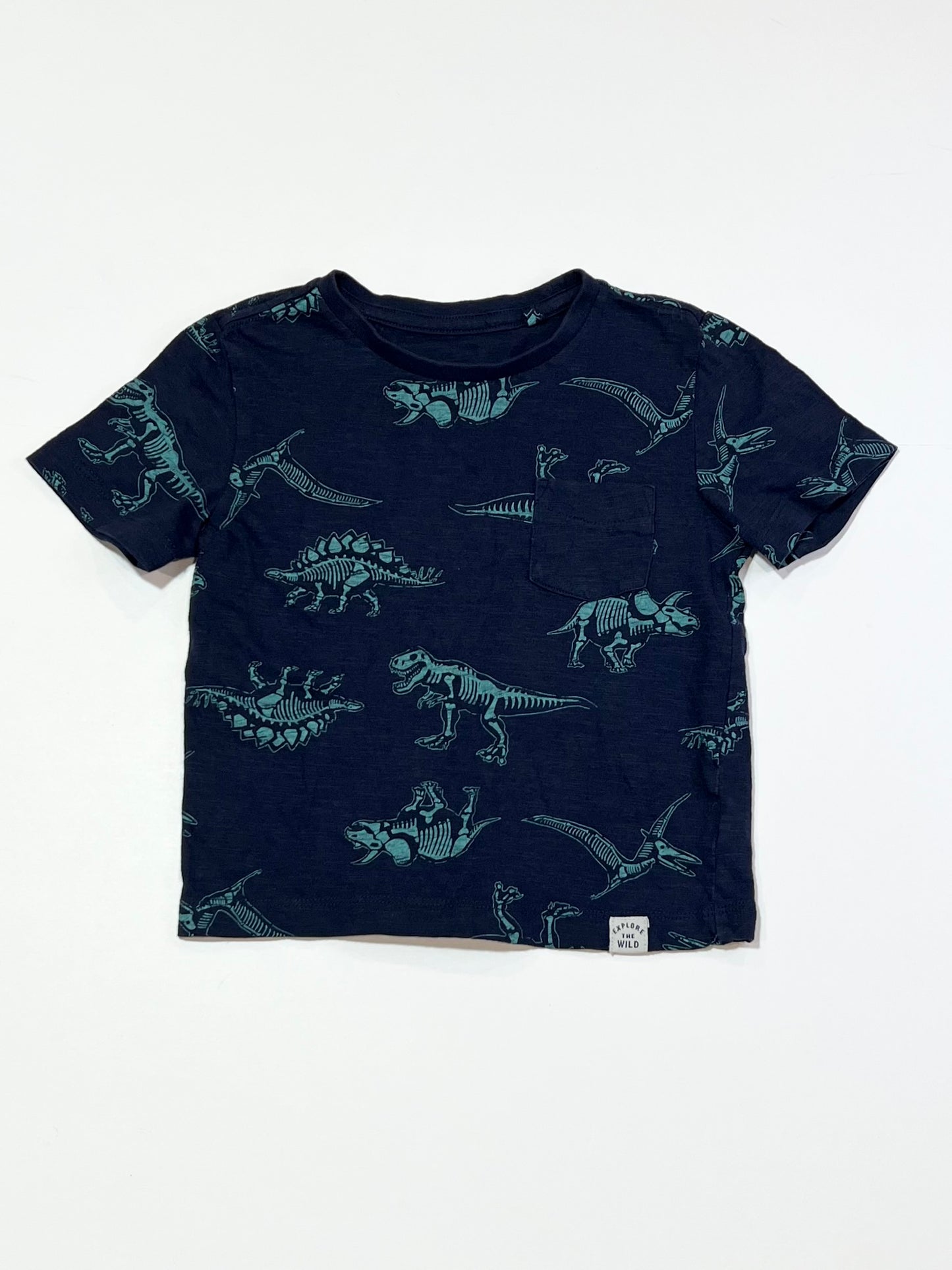 Navy dino skeleton tee - Size 2