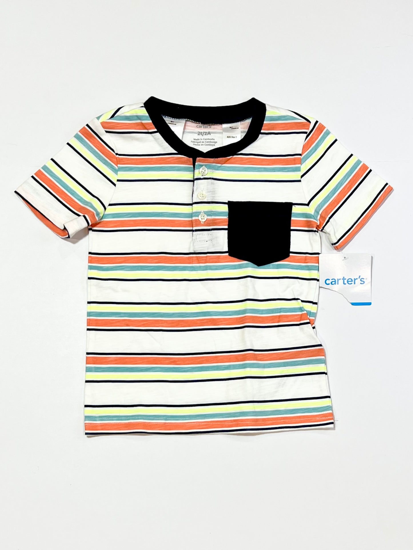 Striped henley tee - Size 2