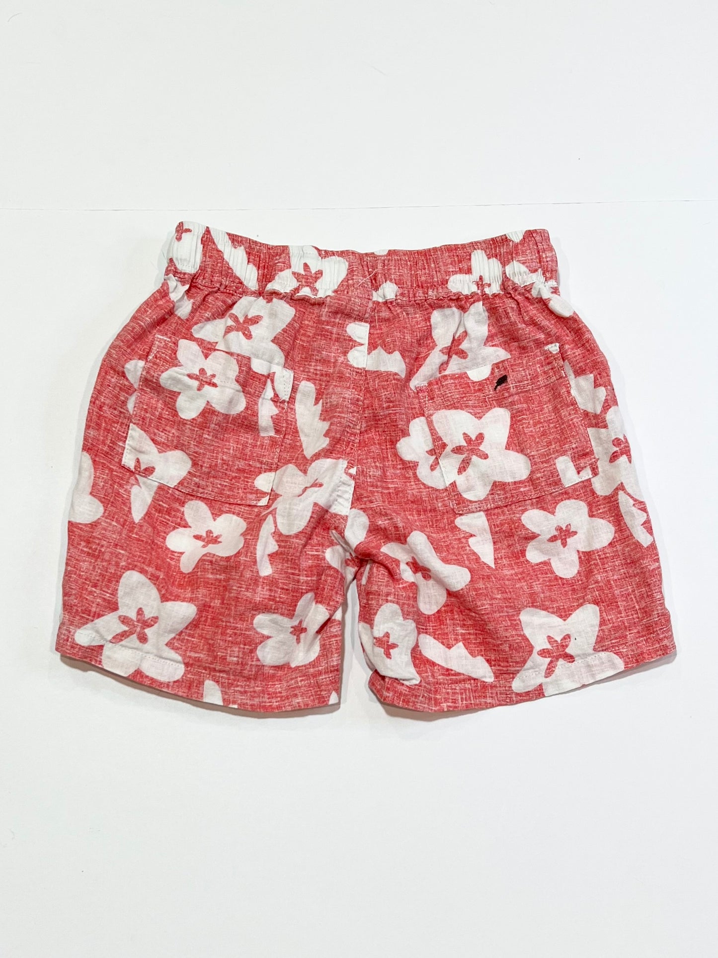 Red floral shorts - Size 4