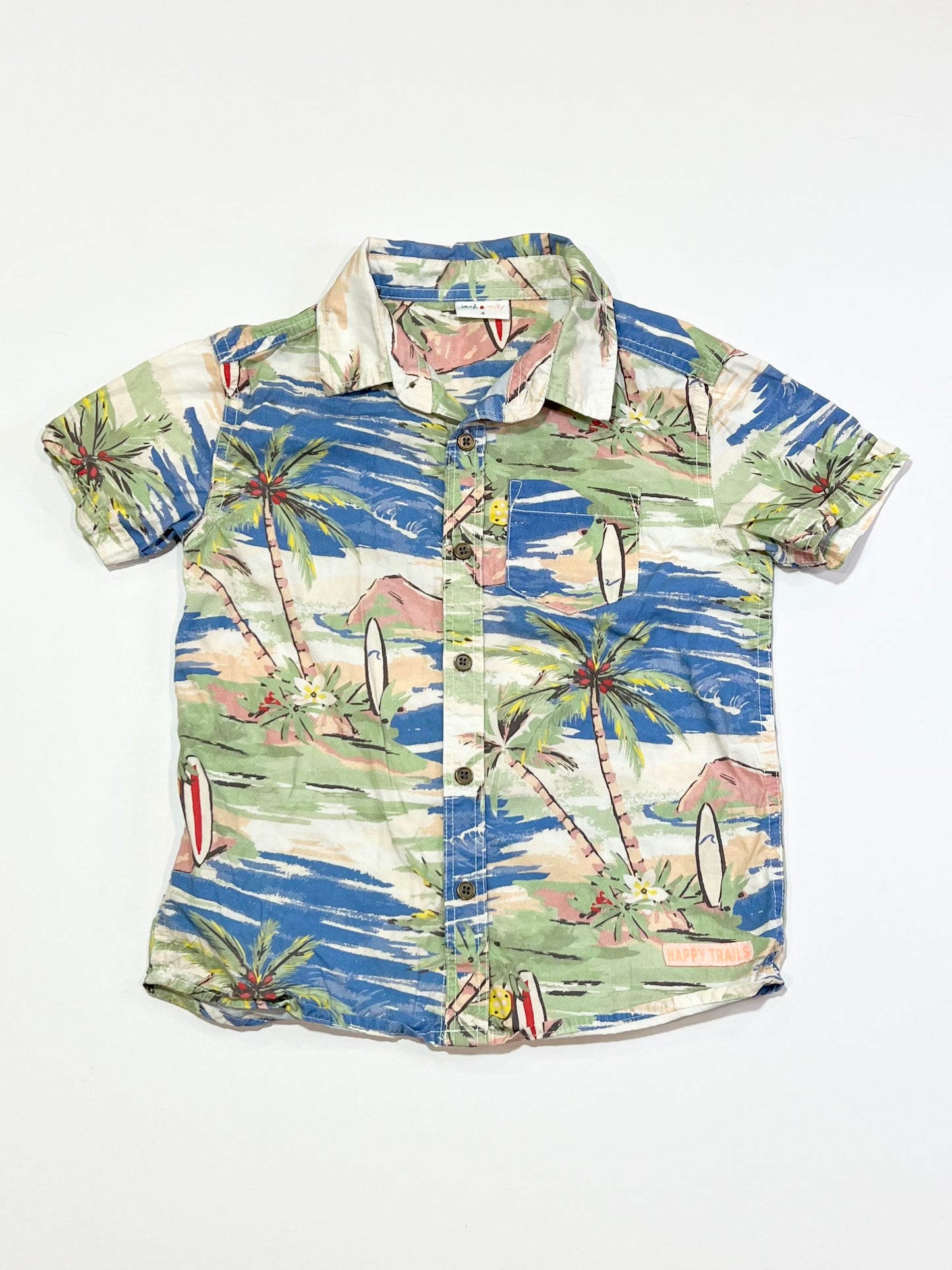 Palms and surfboards shirt - Size 4