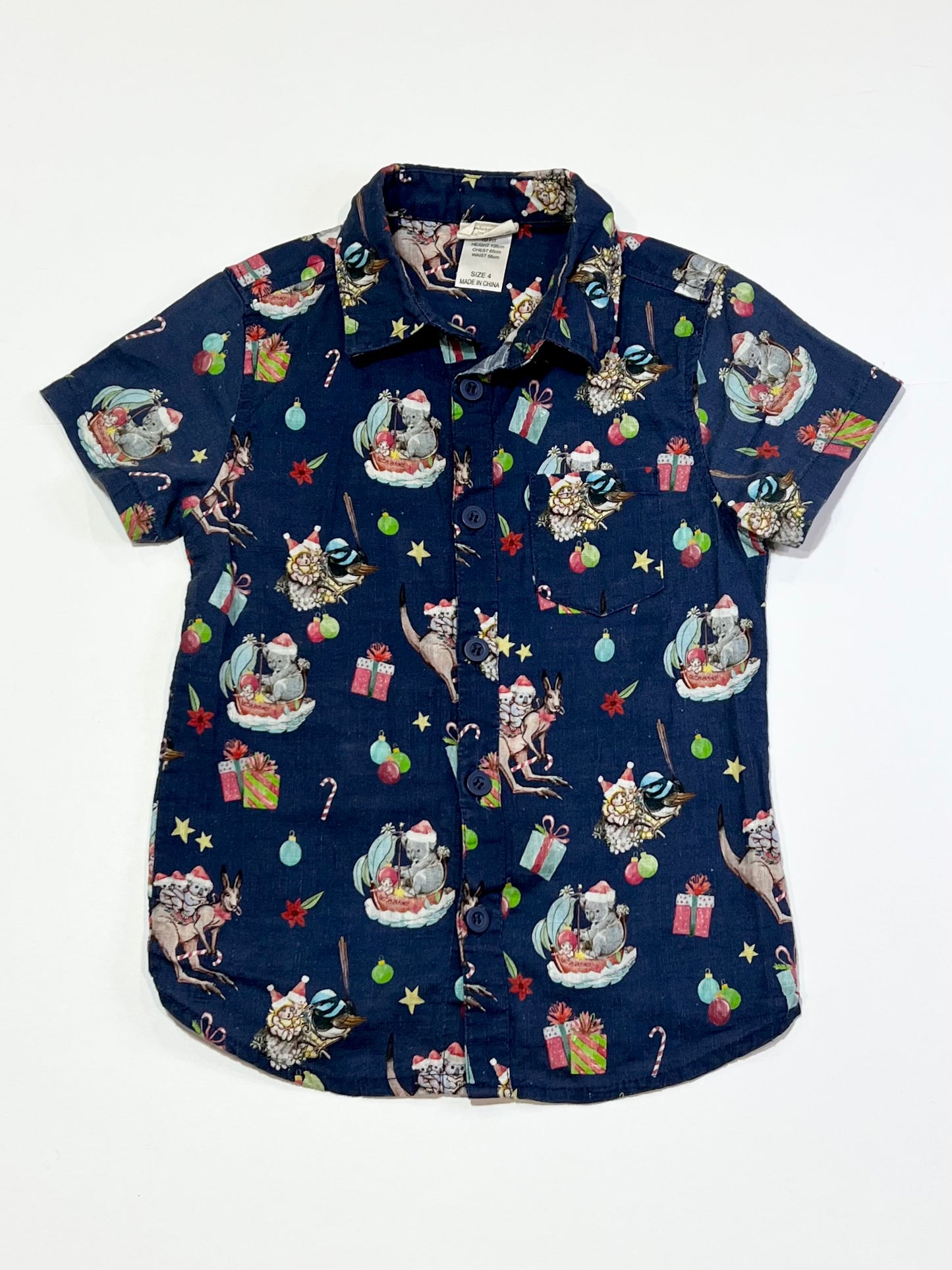 Blue Christmas shirt - Size 4