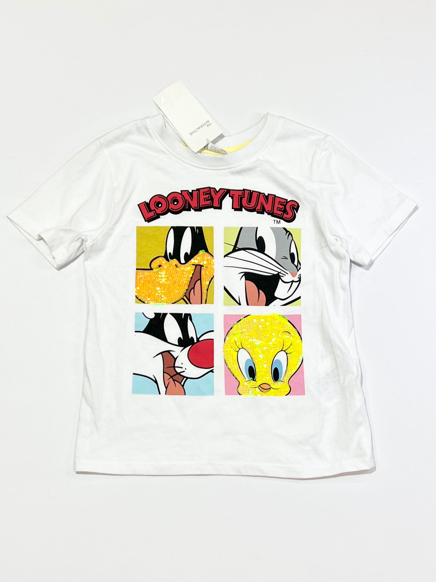 Looney Tunes sequined tee brand new - Size 4-6