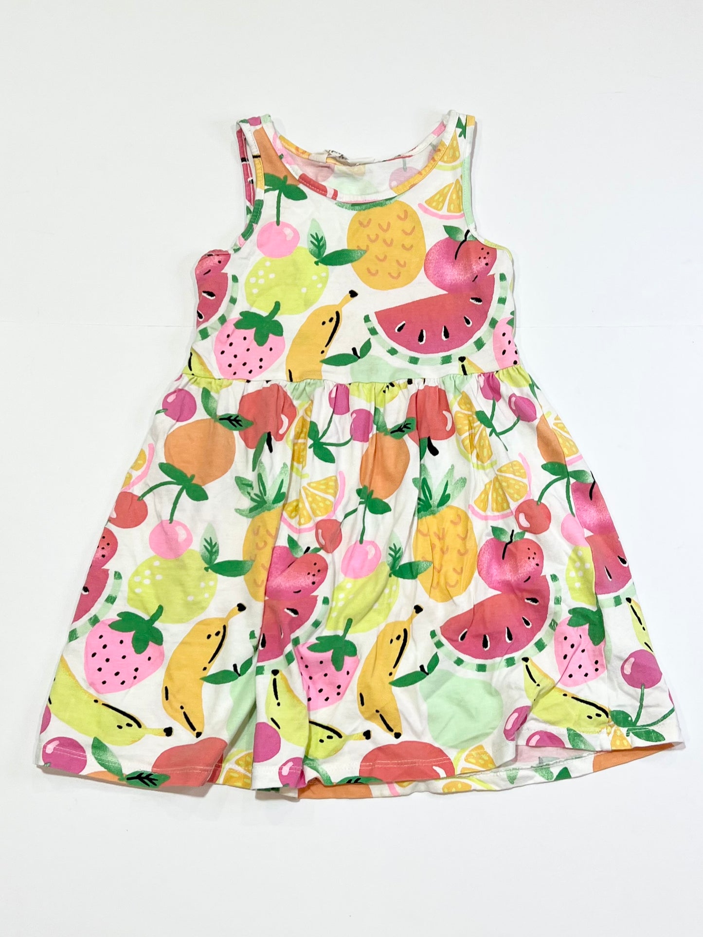 Fruit salad jersey dress - Size 4-6