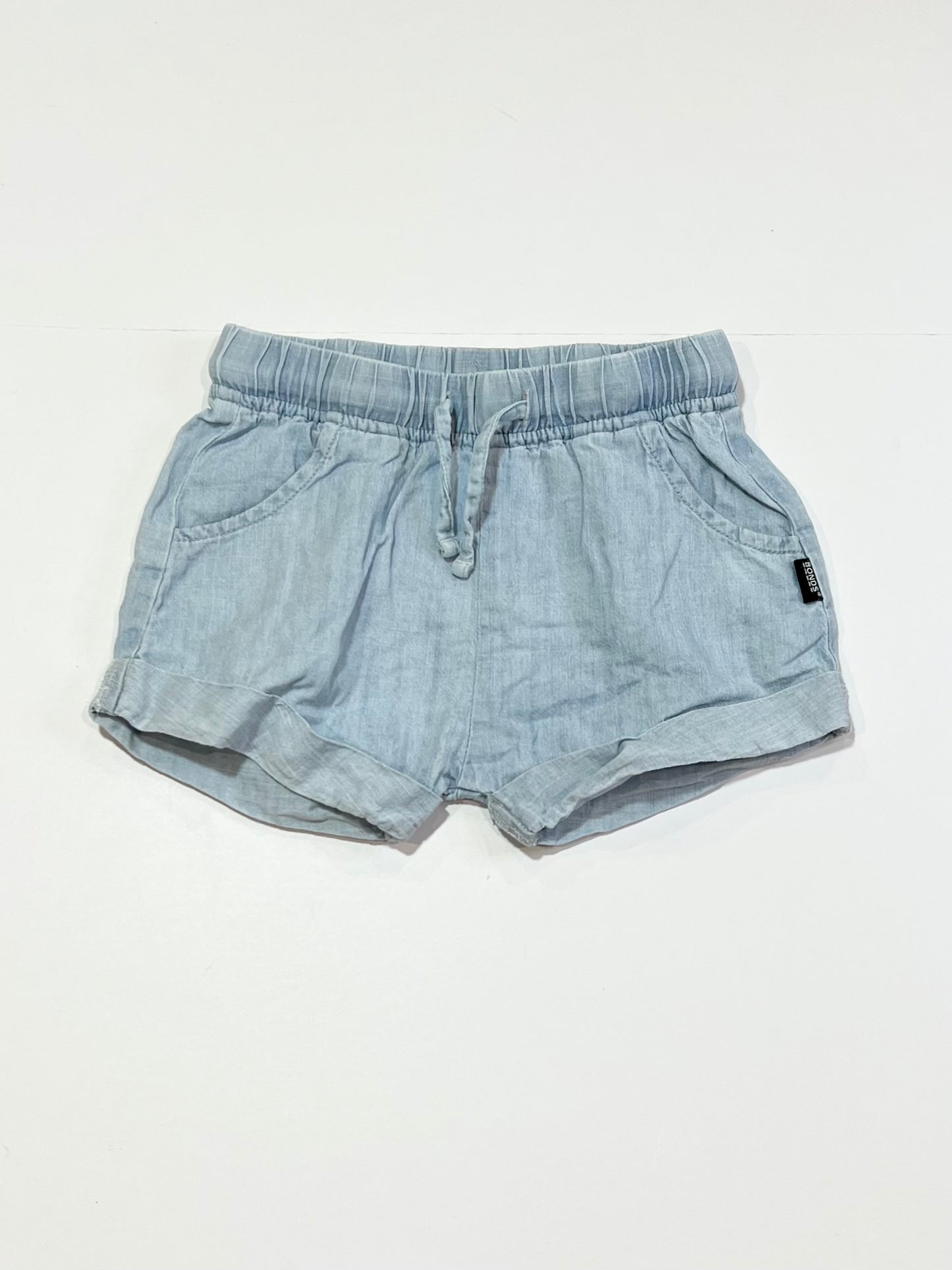 Blue chambray shorts - Size 3