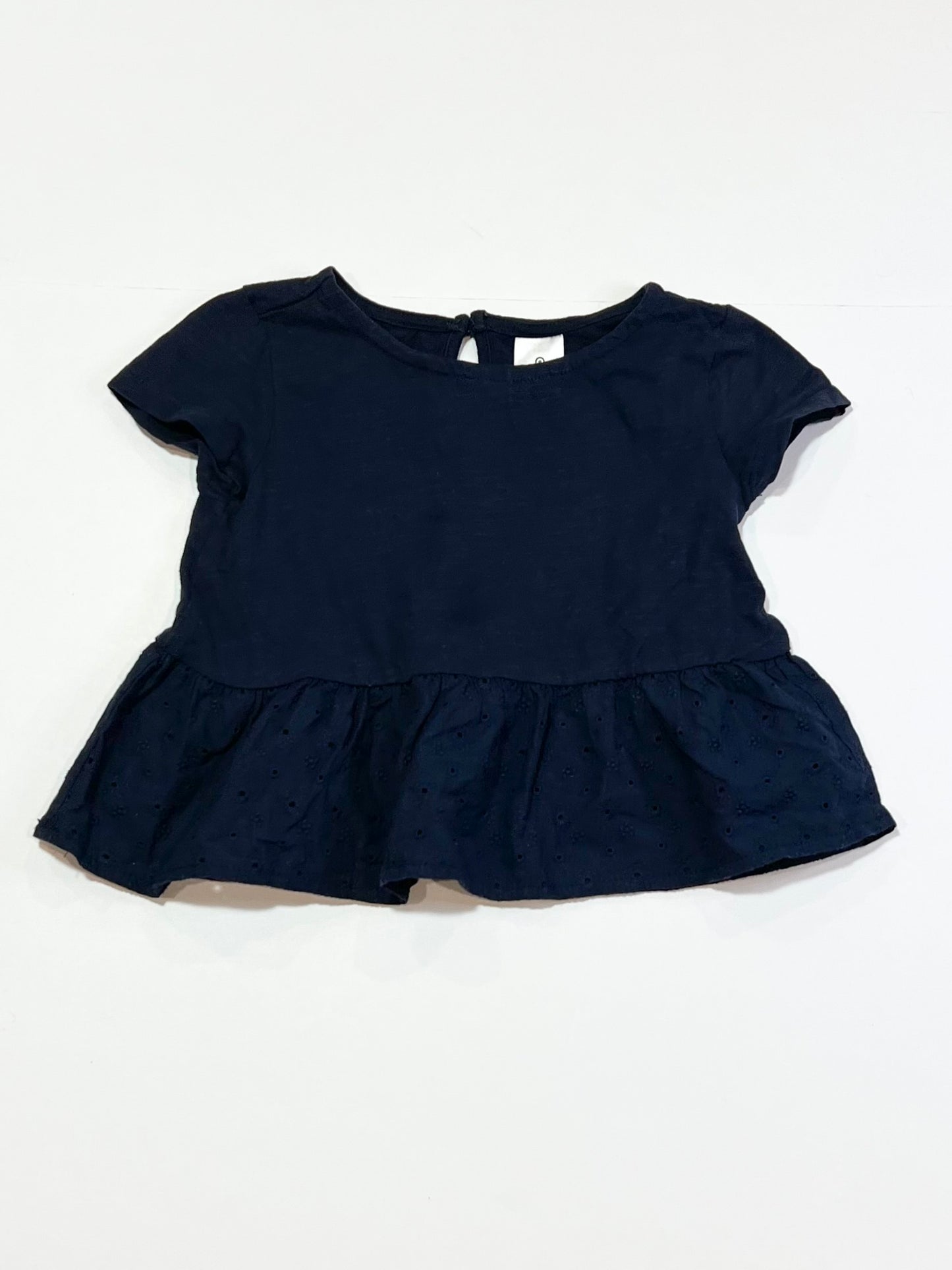 Navy peplum top - Size 3